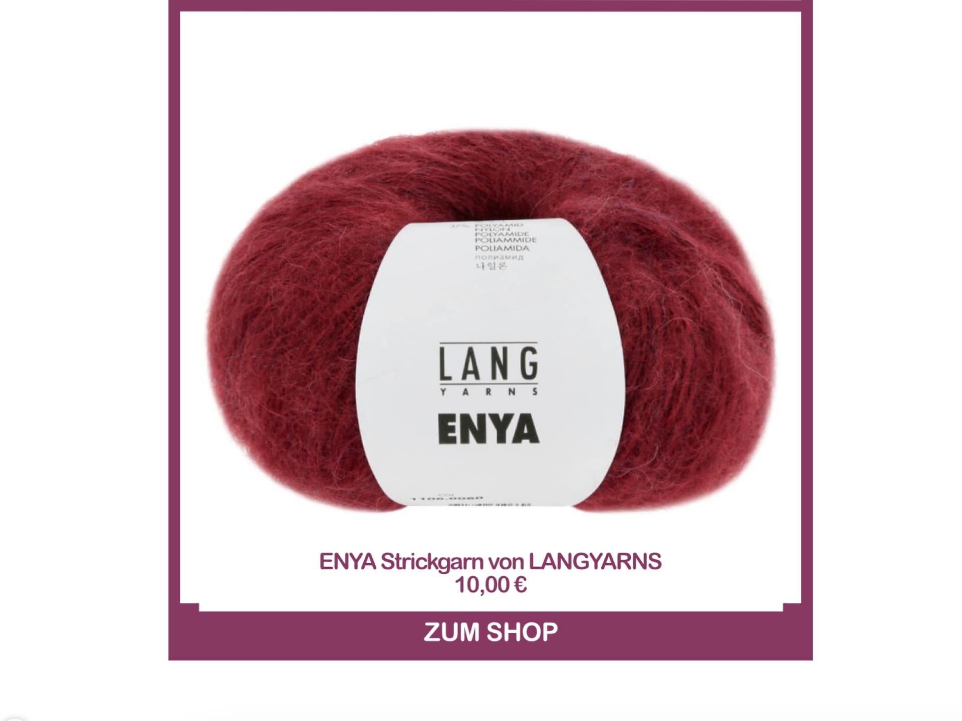 Strickgarn ENYA von LANGYARNS in Bordeaux