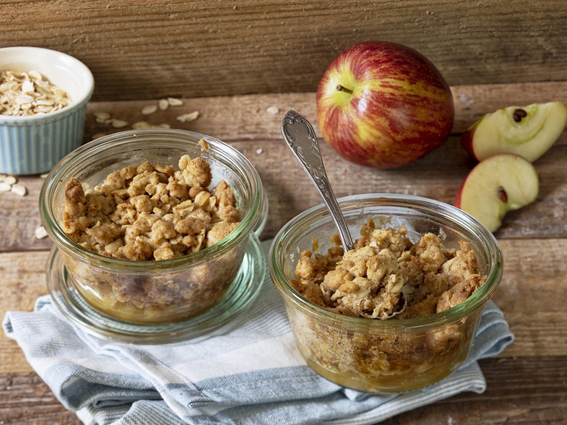 Apple Crumble im Glas 