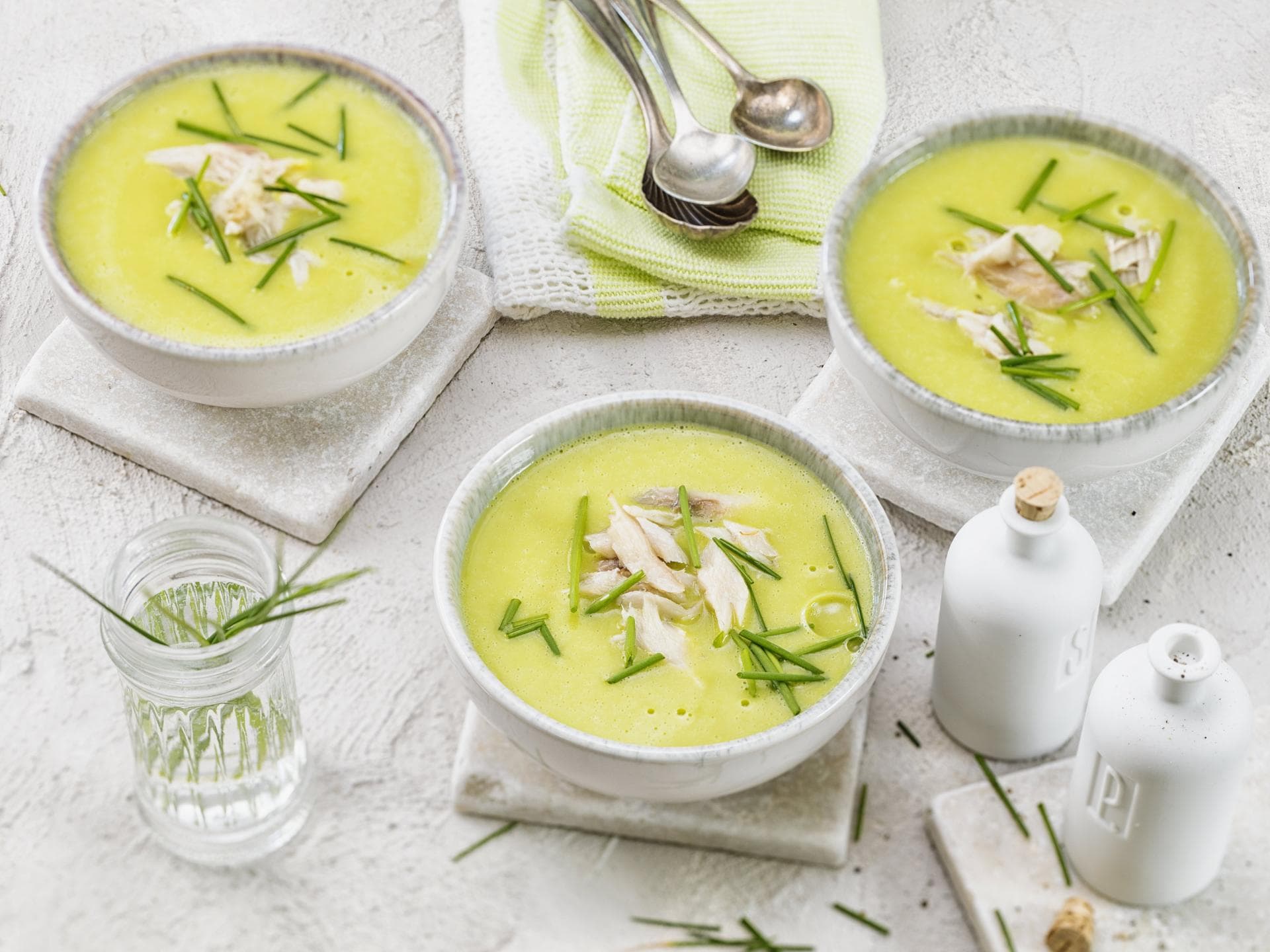 Erbsensuppe mit Heilbutt 