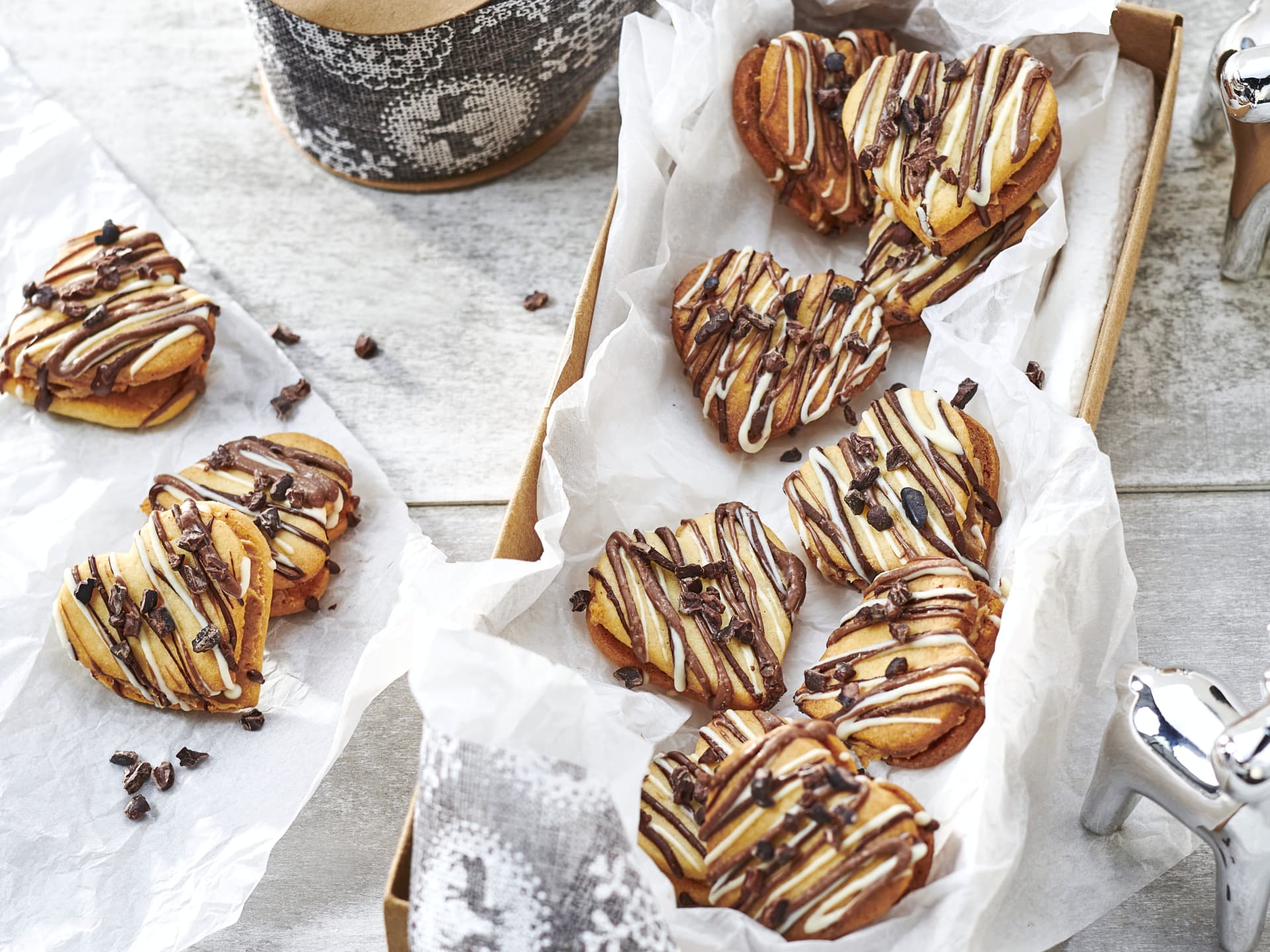 Erdnusscreme-Herzen Plätzchen 