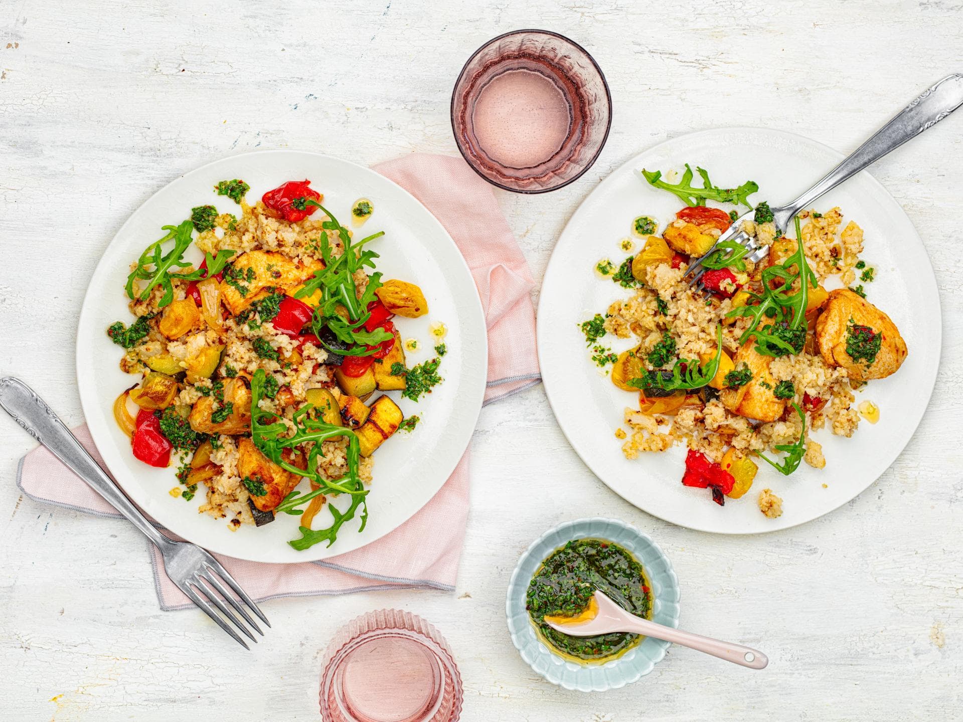 Hähnchen mit Blumenkohlreis 