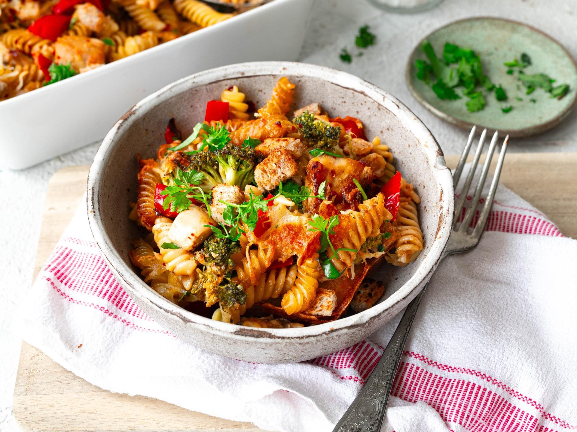 Nudelgratin mit Hähnchen 