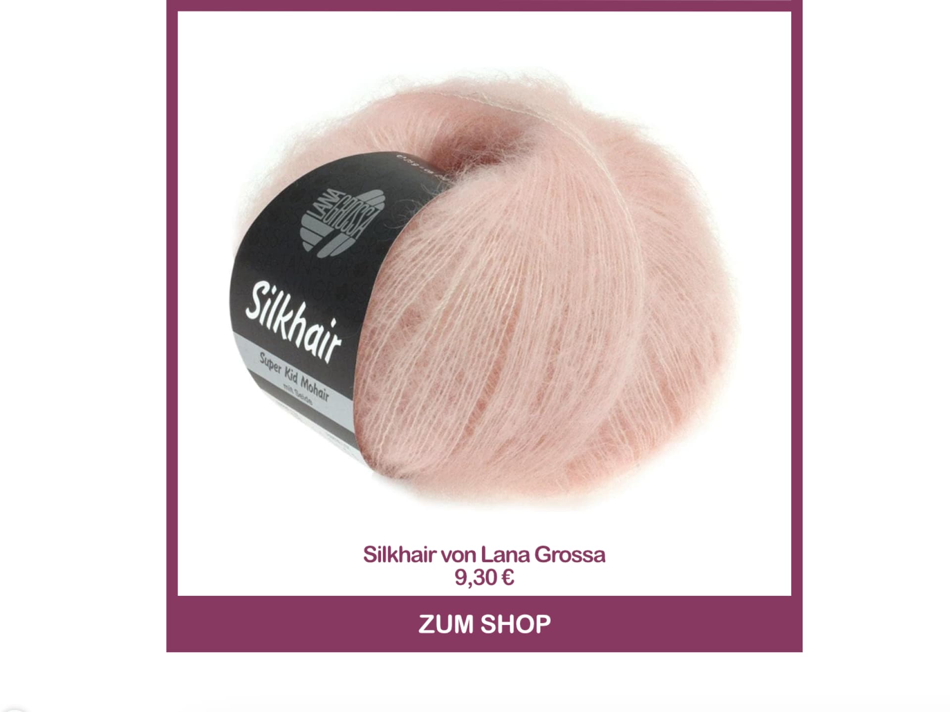 Strickgarn Silkhair in Puderrosa von Lana Grossa