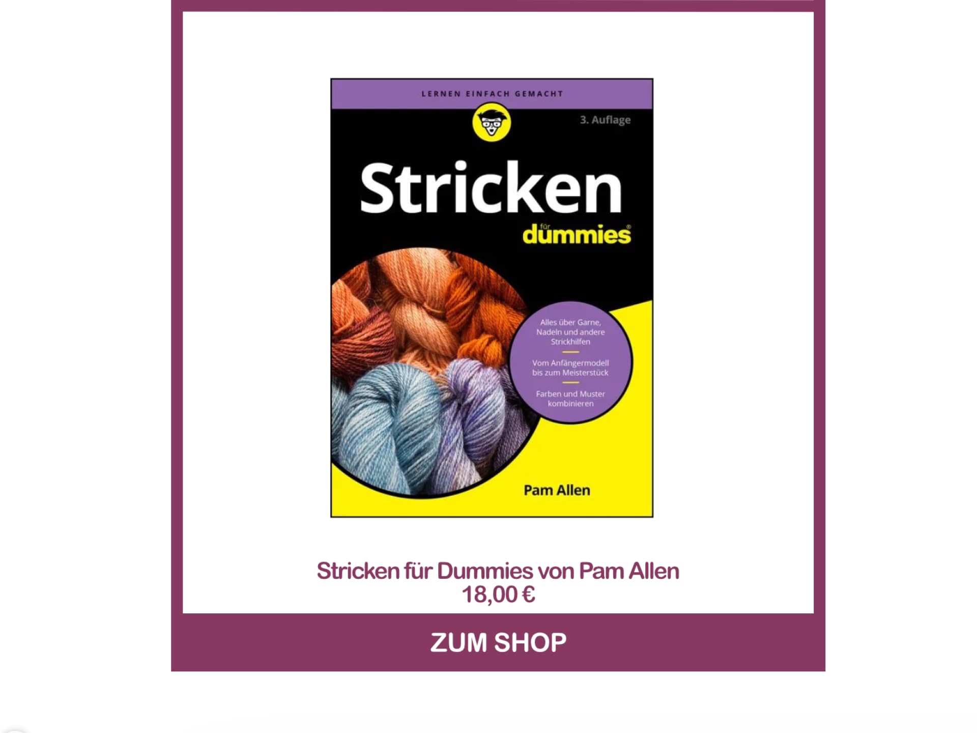 Strickbuch für Anfänger - Stricken für Dummies von Pam Allen