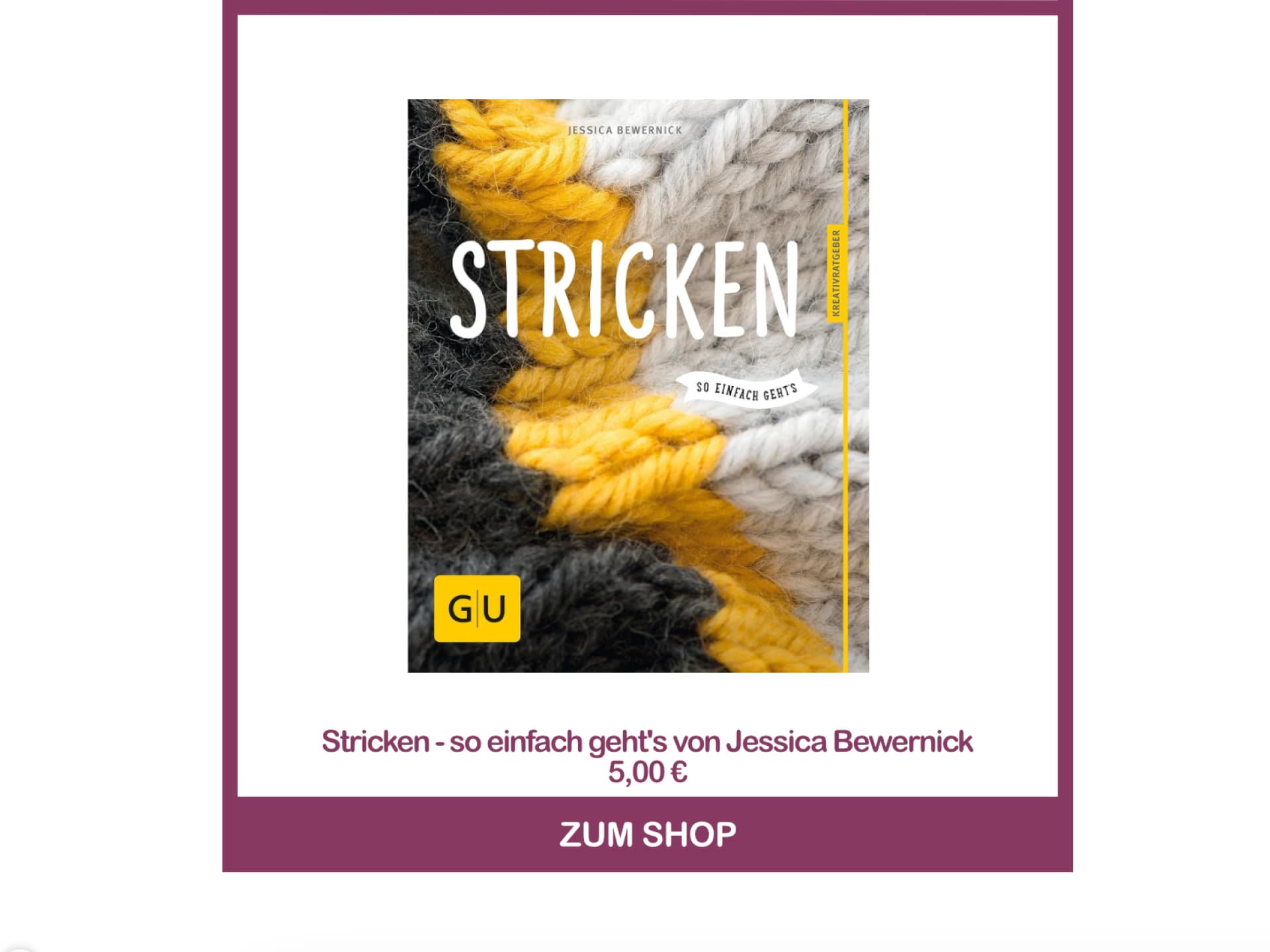 Strickbuch für Anfänger - Stricken – so einfach geht's von Jessica Bewernick