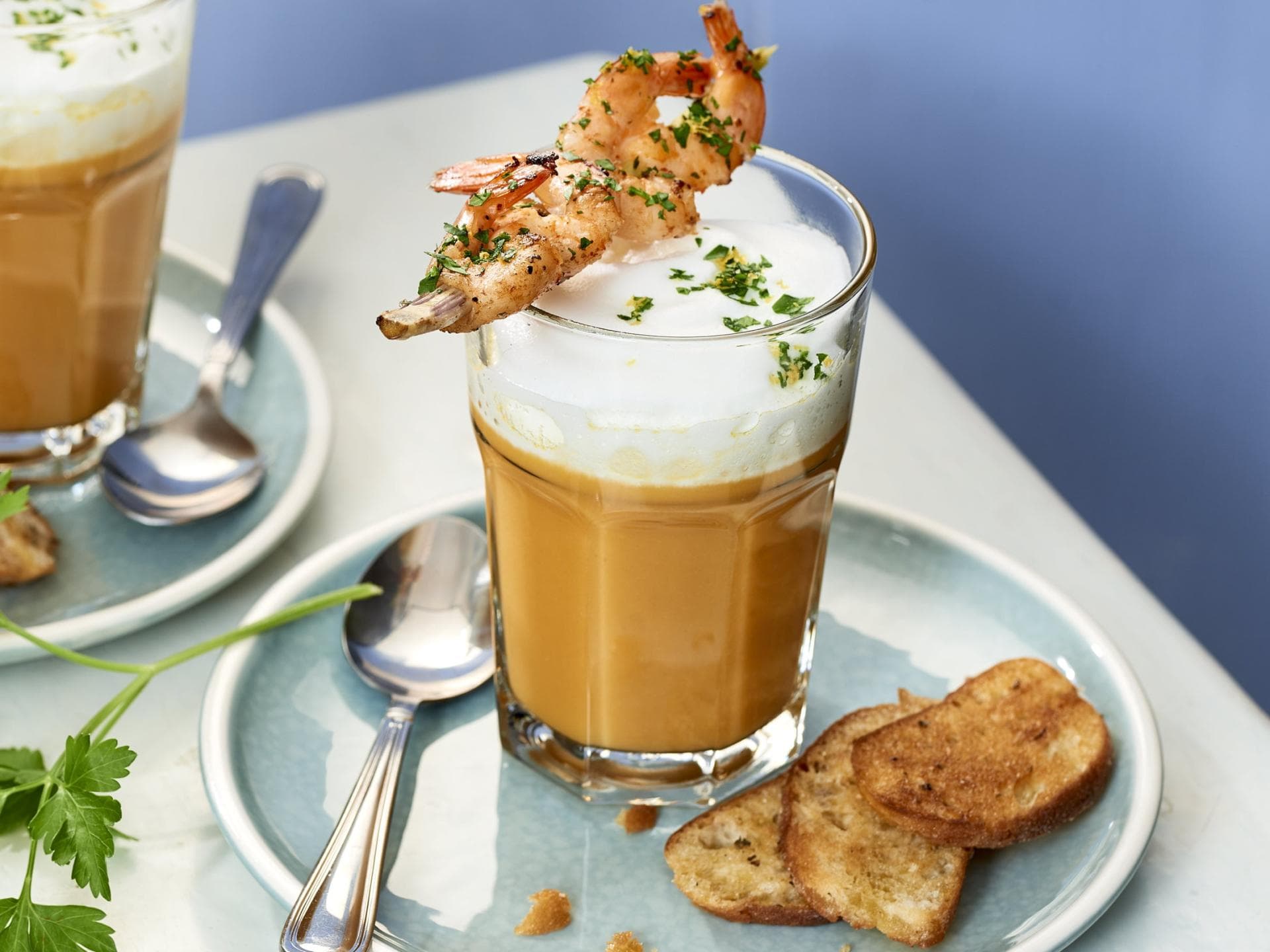 Fischsuppe-Rezepte Süßkartoffelsuppe mit Garnelen