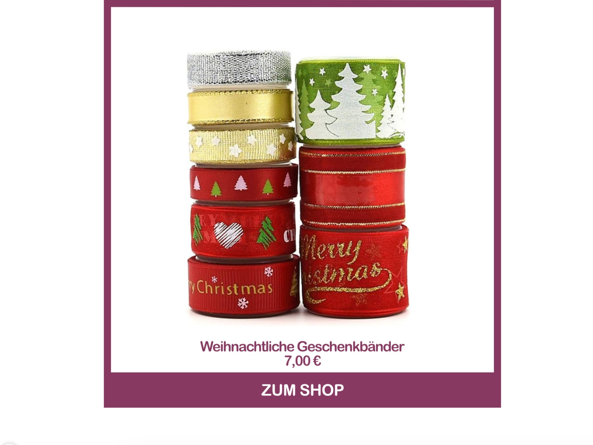 Weihnachtliche Geschenkbänder