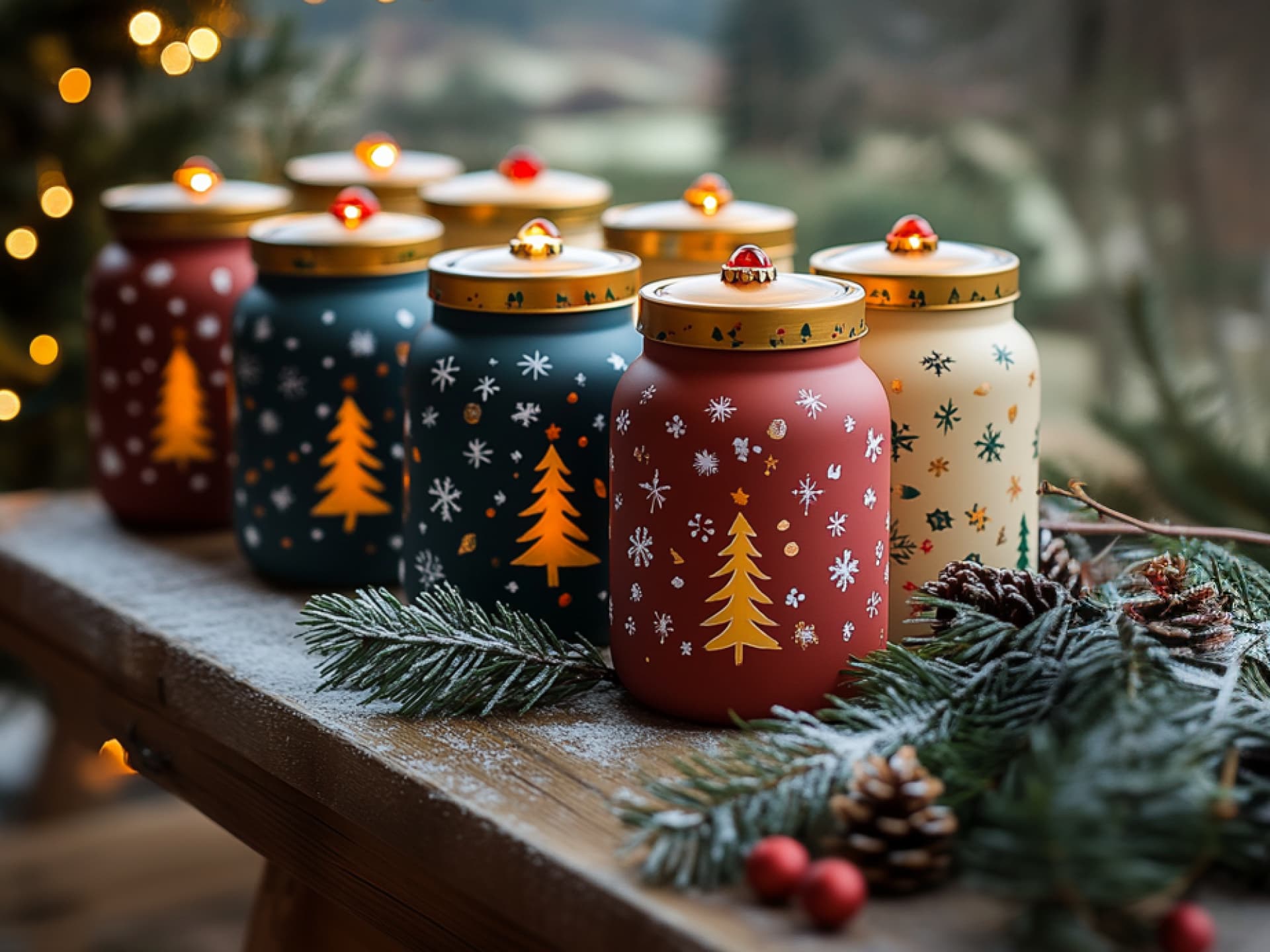 Selbst gemachter Adventskalender aus Gläsern Adventskalender selber machen Idee aus Gläsern