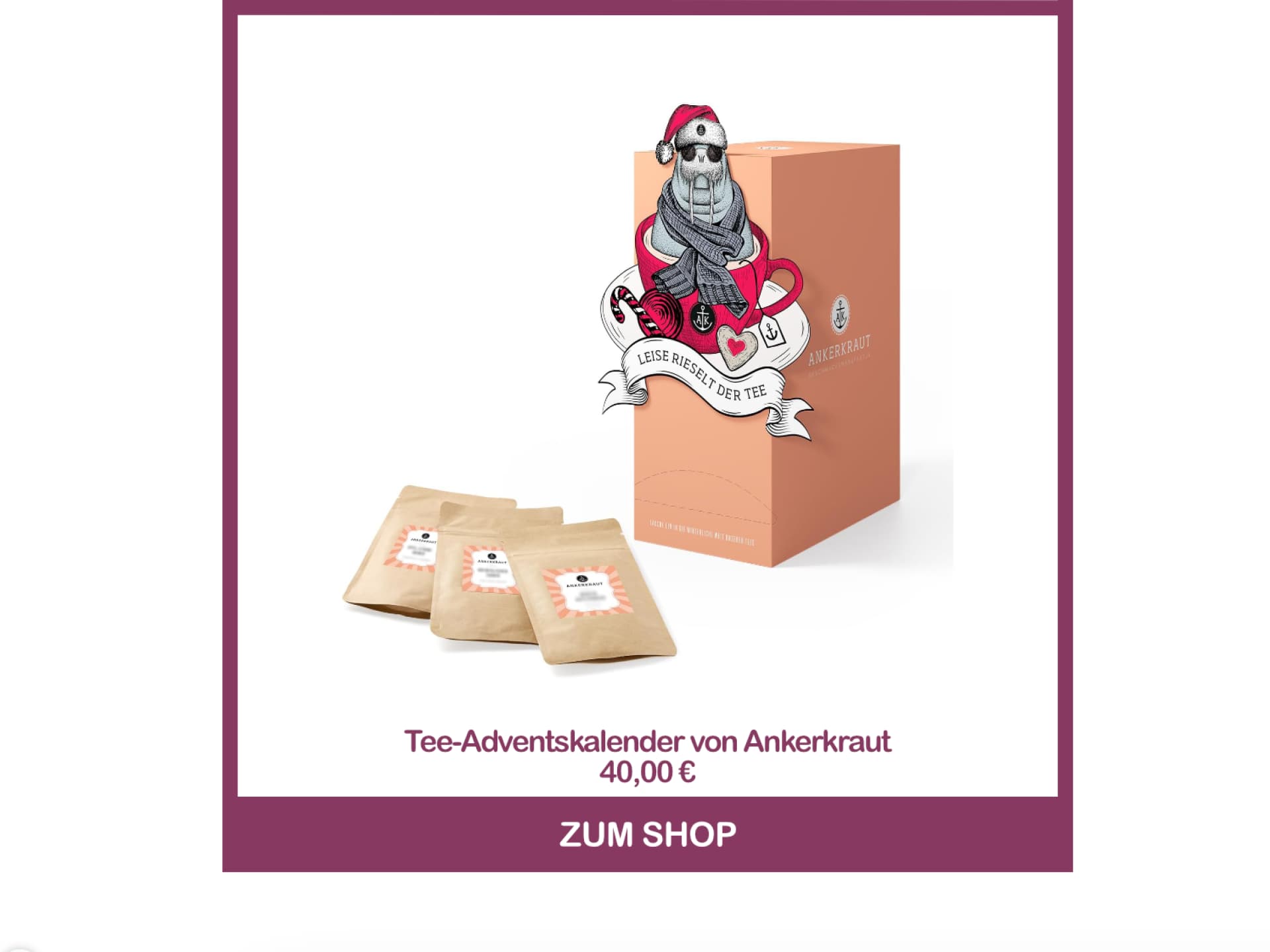 Bester Tee-Adventskalender - Tee-Adventskalender von Ankerkraut