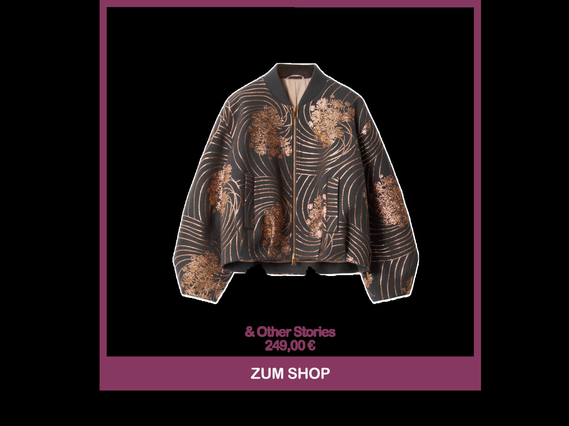 Bomberjacke aus Wolle in Metallic-Optik