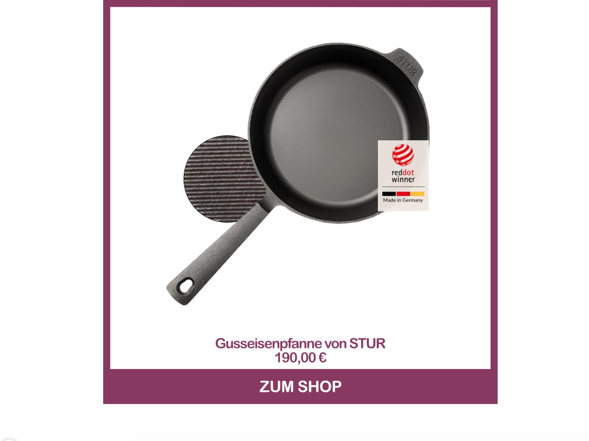 Gusseisenpfanne von STUR für Champignons wie vom Weihnachtsmarkt