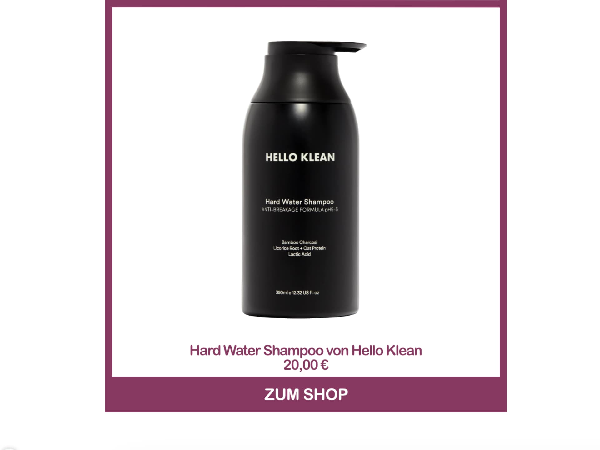 Shampoo gegen kalkhaltiges Wasser - Hard Water Shampoo von Hello Klean