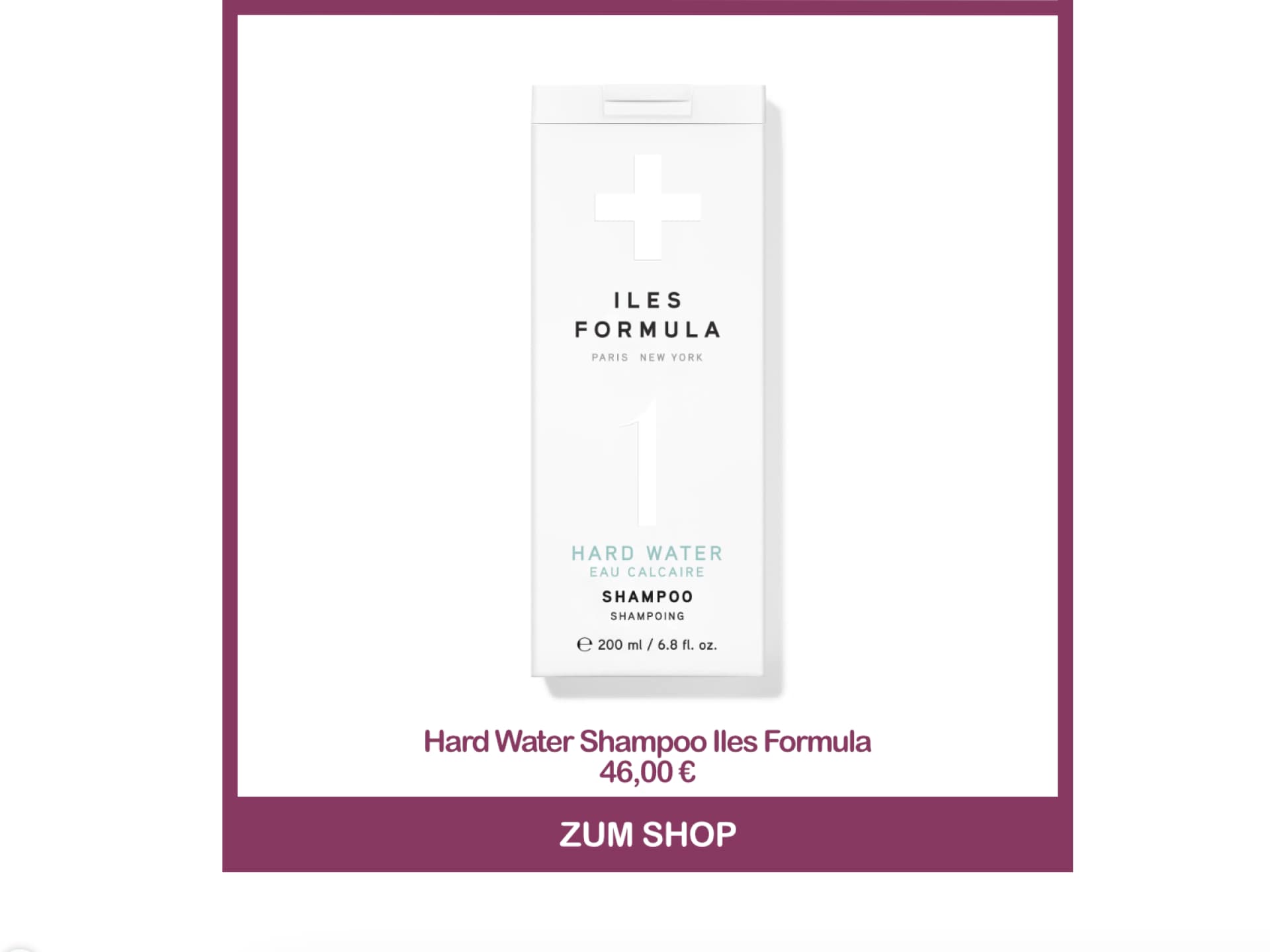 Shampoo gegen kalkhaltiges Wasser - Hard Water Shampoo von Iles Formula