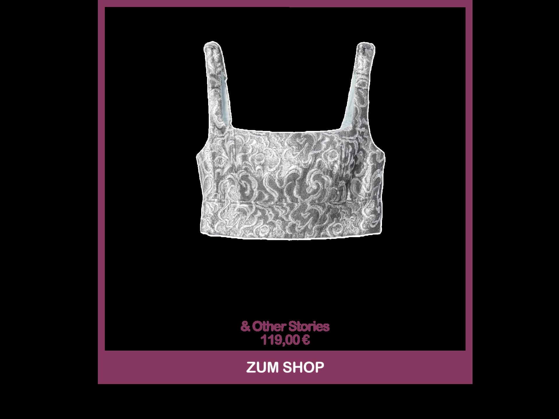 Jacquard-Crop Top in Metallic-Optik