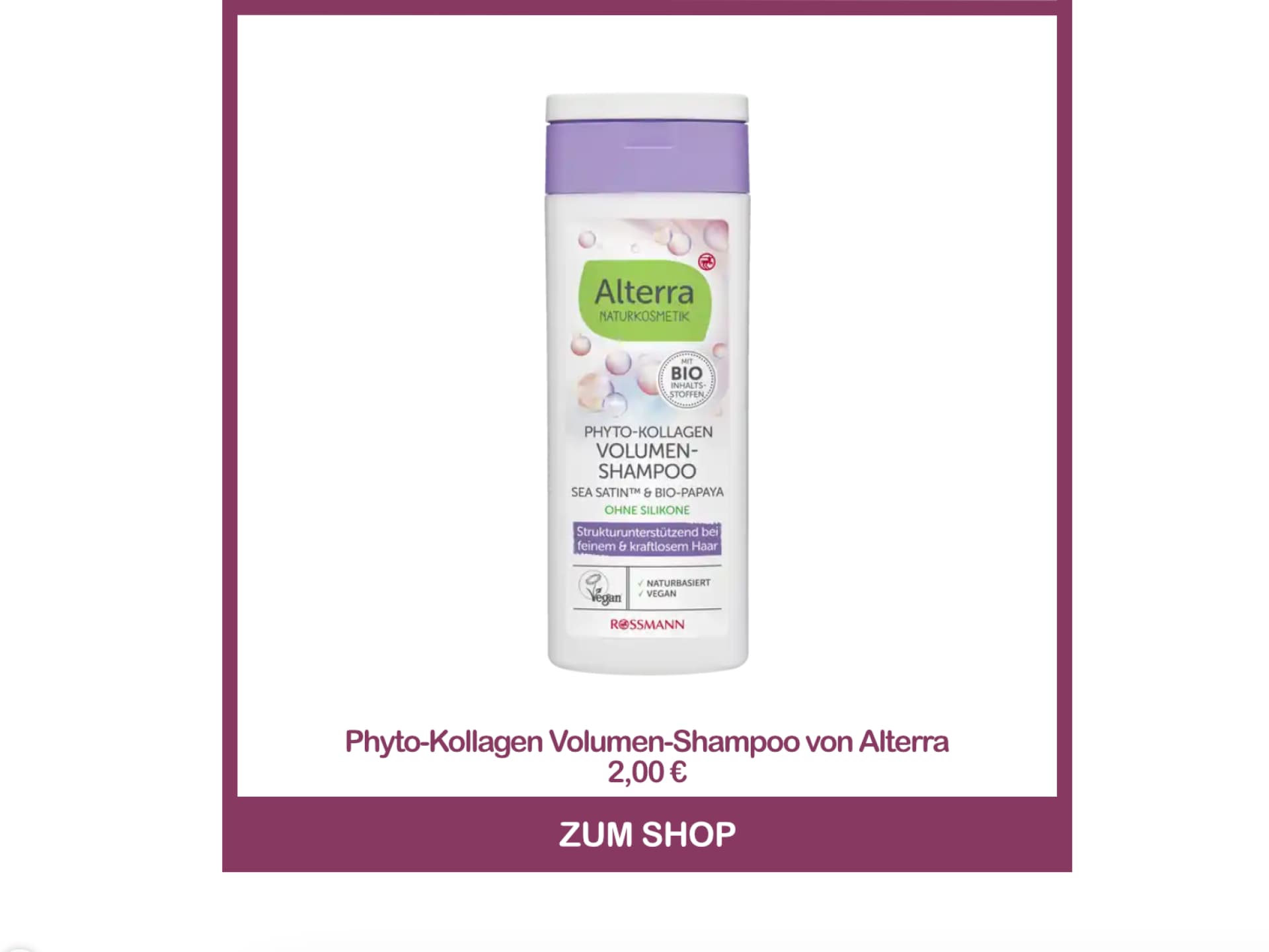 Phyto-Kollagen Volumen-Shampoo von Alterra