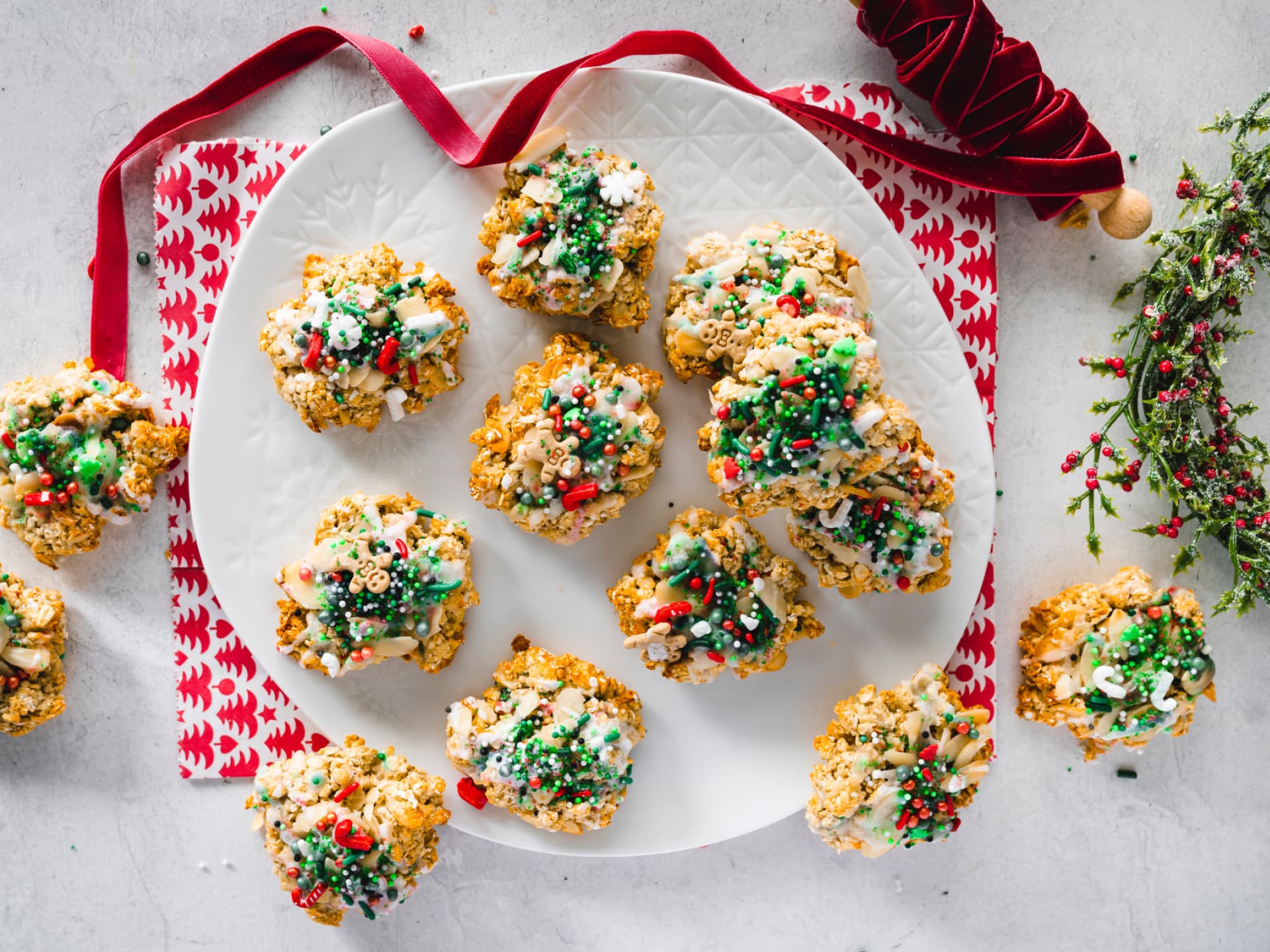 Plätzchen ohne Ausstechen - Protein-Haferflocken-Cookies ohne Zucker