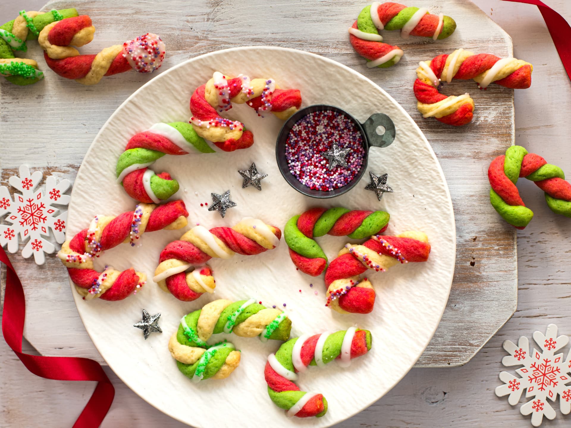 Plätzchen ohne Ausstechen - Zuckerstangen-Plätzchen