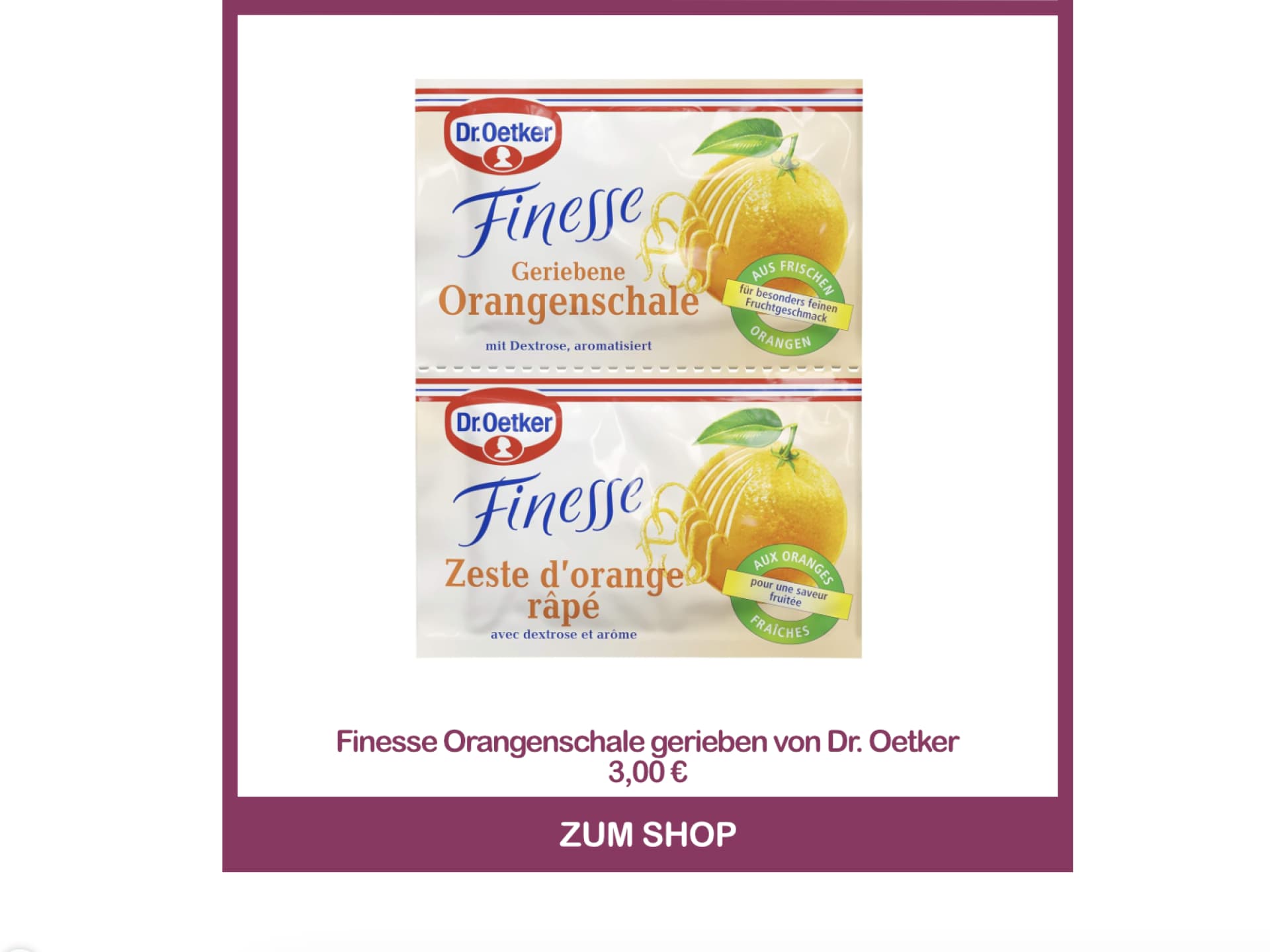 Saftige Orangenplätzchen mit geriebene Orangenschale von Dr. Oetker