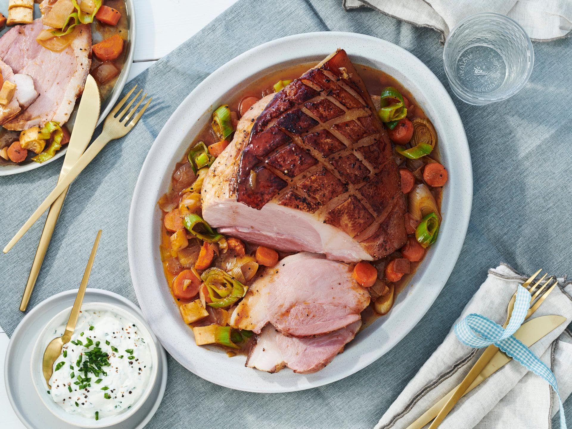 Schinkenbraten mit Apfel-Ahornsirup-Glasur