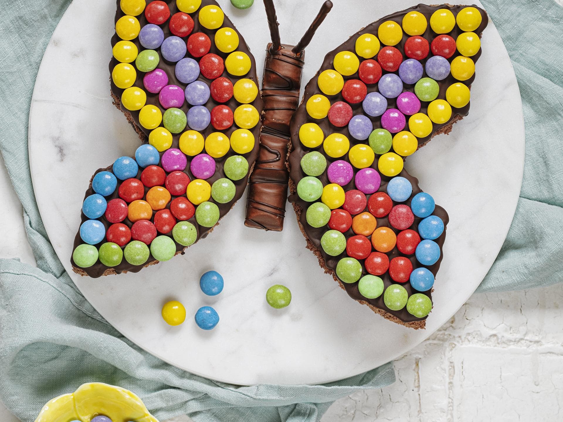 Schmetterlingskuchen mit Smarties 