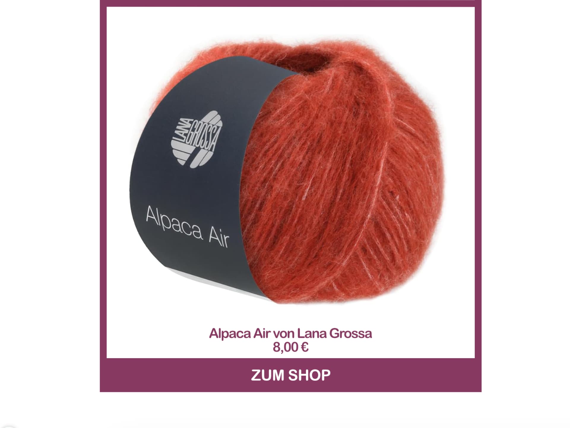Alpaca Air in Rostrot von Lana Grossa