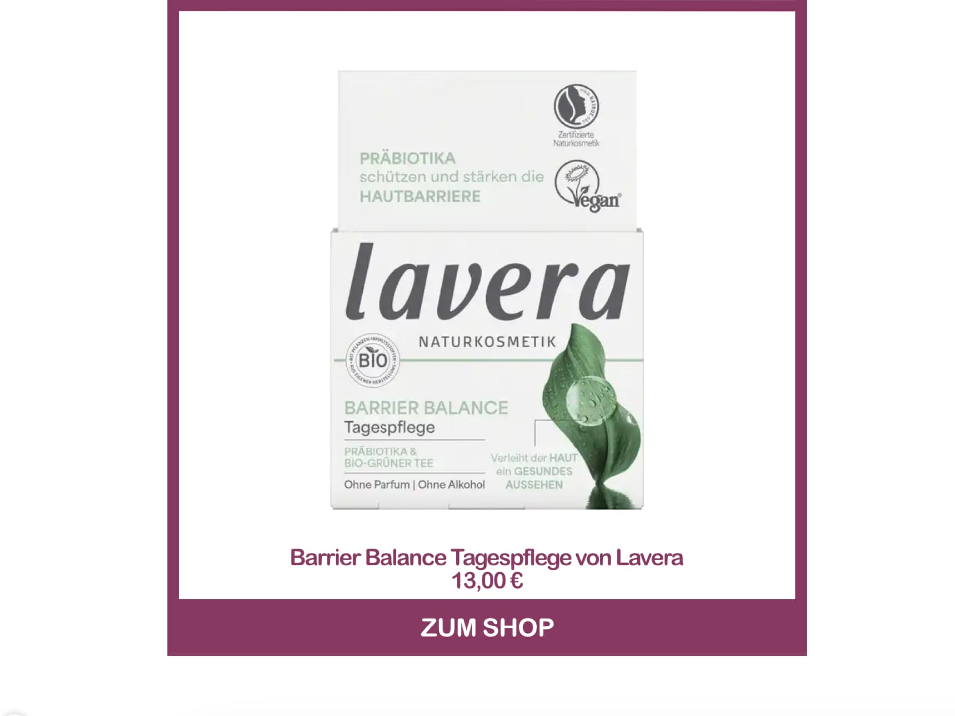 Barrier Balance Tagespflege von Lavera