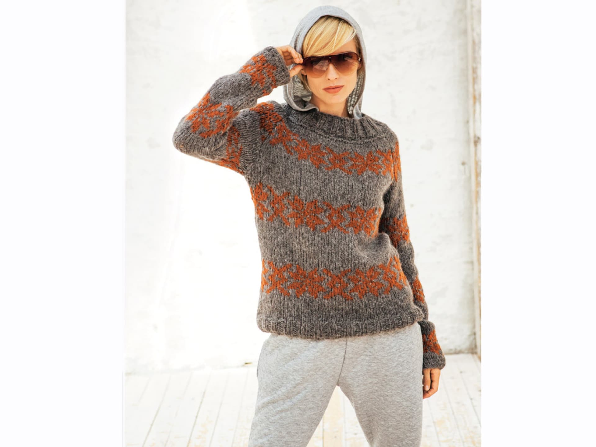 Stricken mit Merinowolle - Raglanpullover mit Jacquardmuster