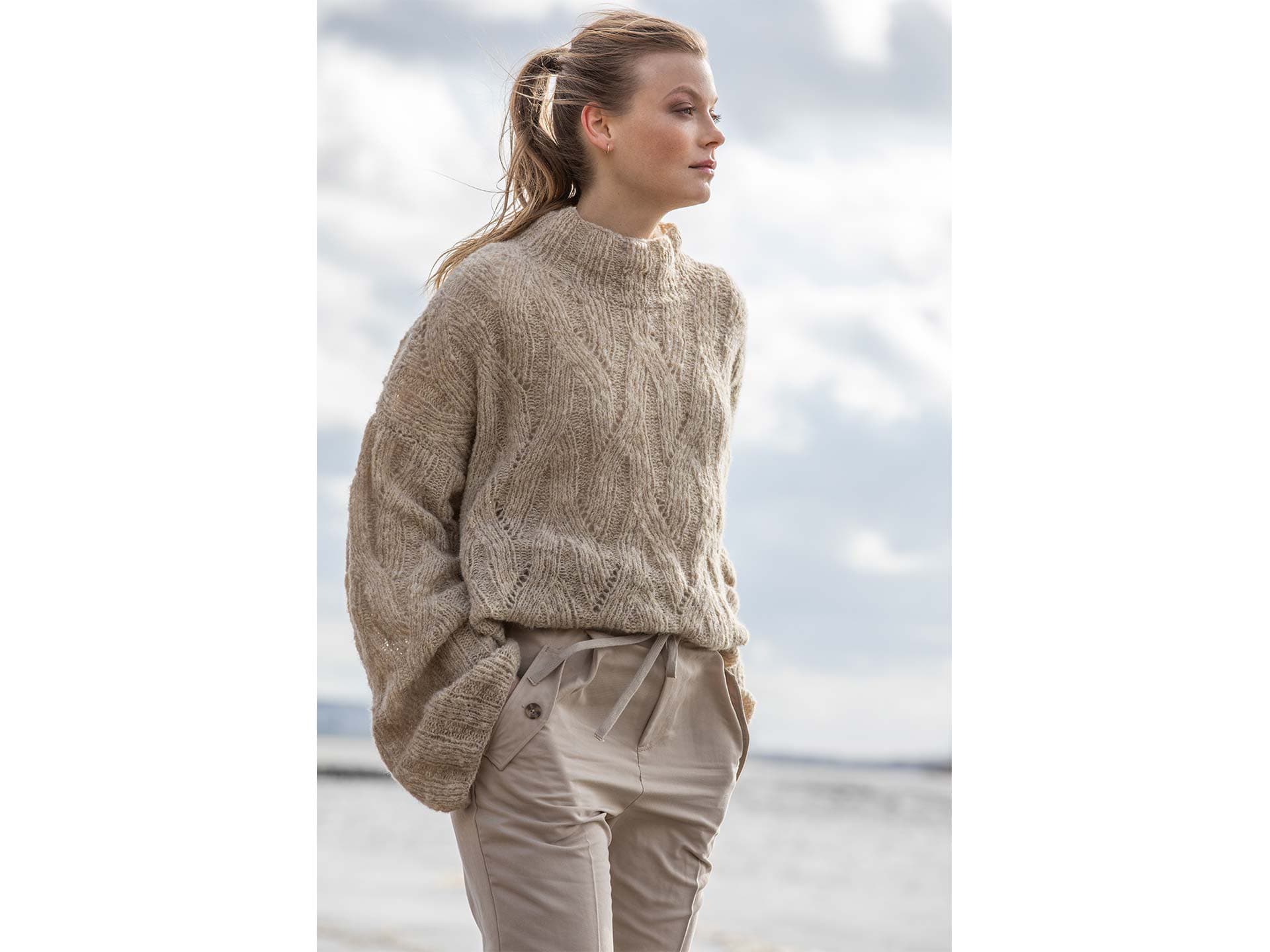 Stricken mit Merinowolle - Pullover mit feinem Flechtwerk