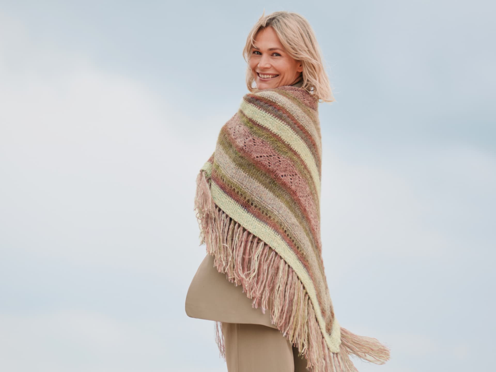 Stricken mit Mohair - Model mit Streifenplaid von Lana Grossa
