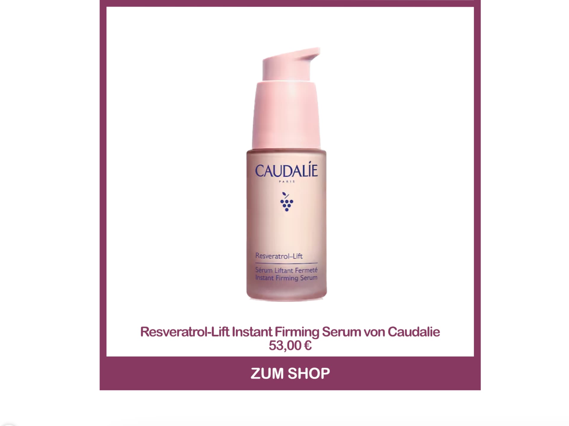 Bestes Kollagen-Serum - Resveratrol-Lift Instant Firming Serum von Caudalie