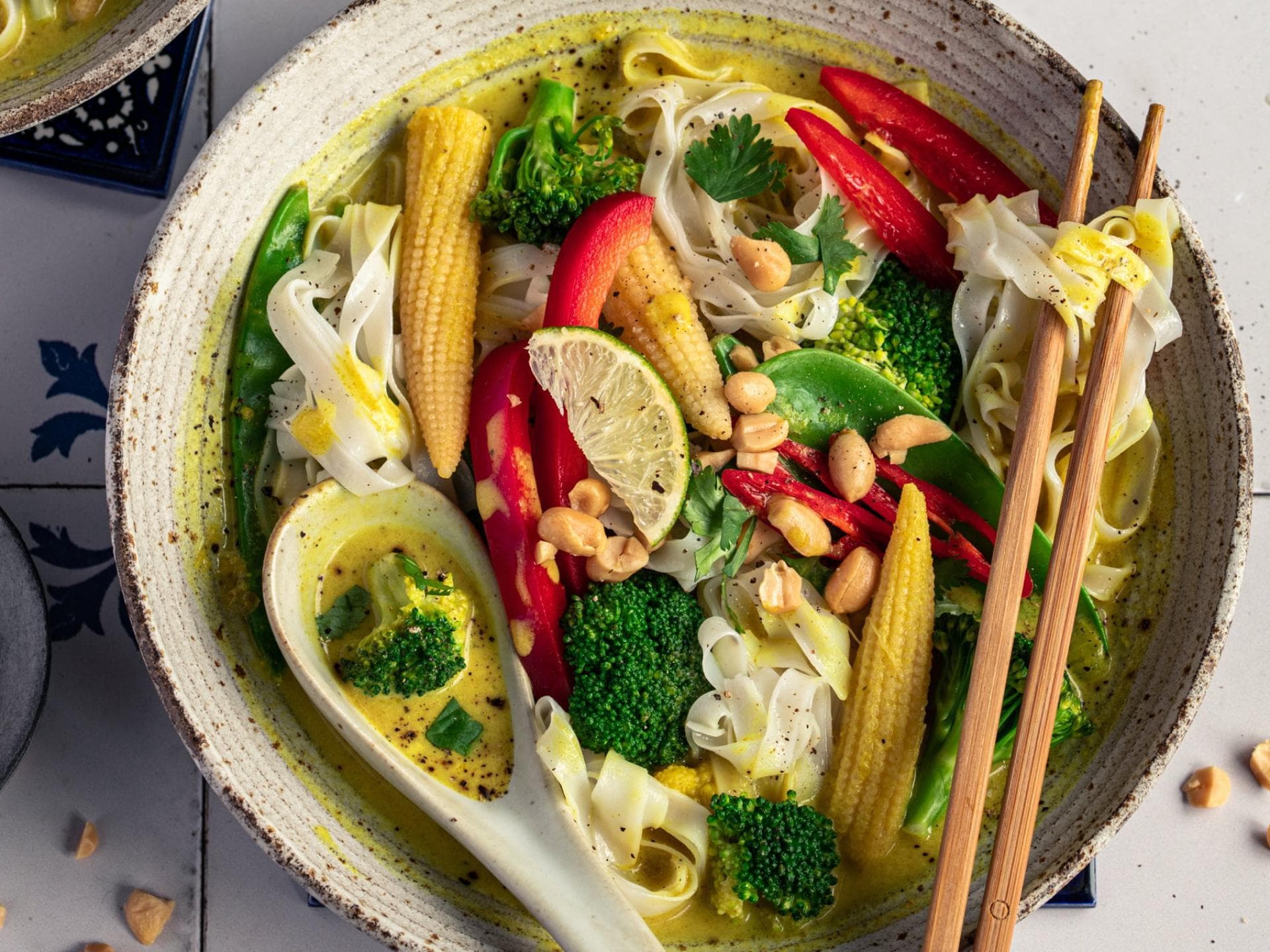 Curry mit Reisnudeln Curry mit Reisnudeln