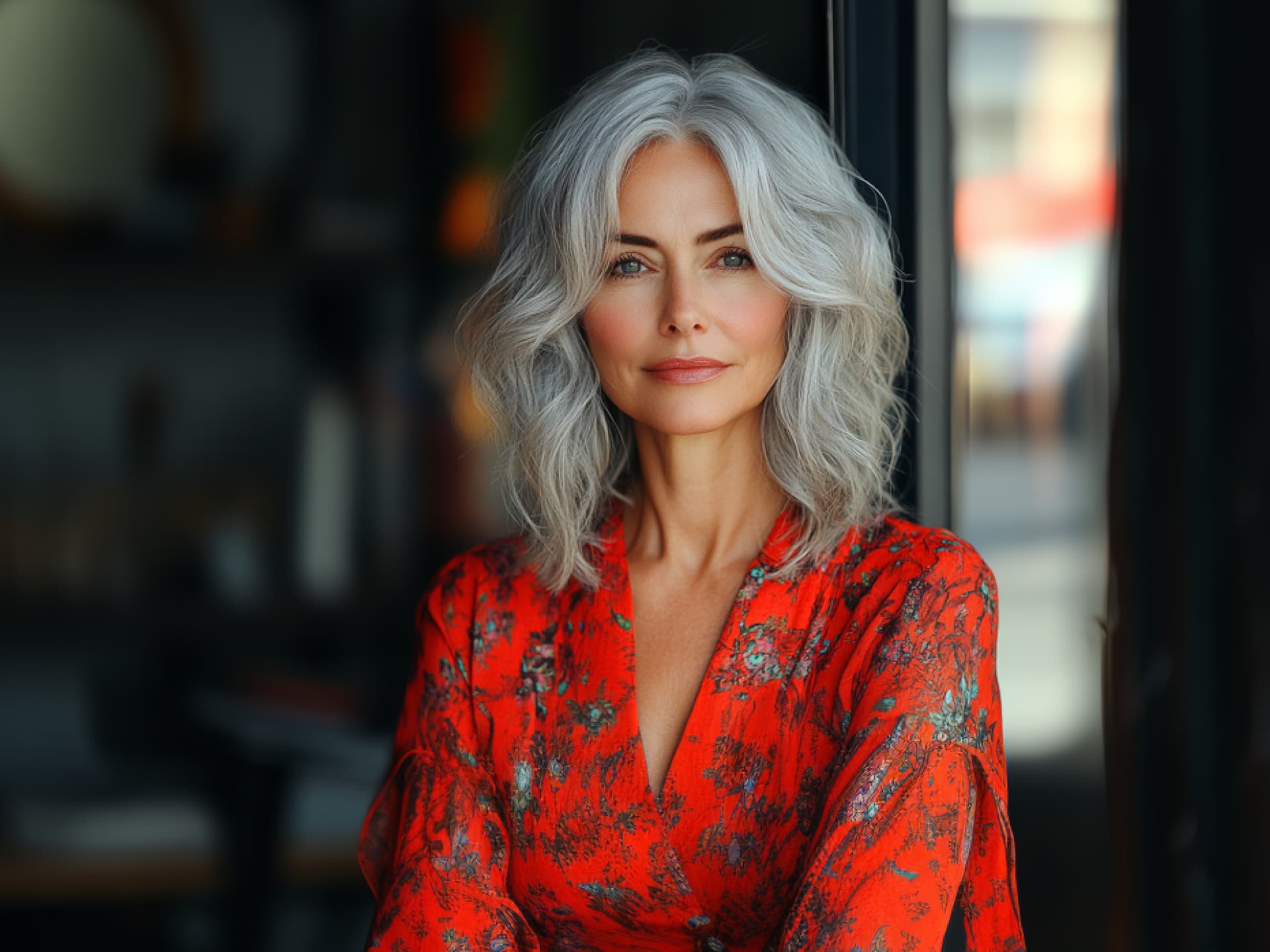 Kurzhaarfrisuren ab 60 - Frau mit Long Bob