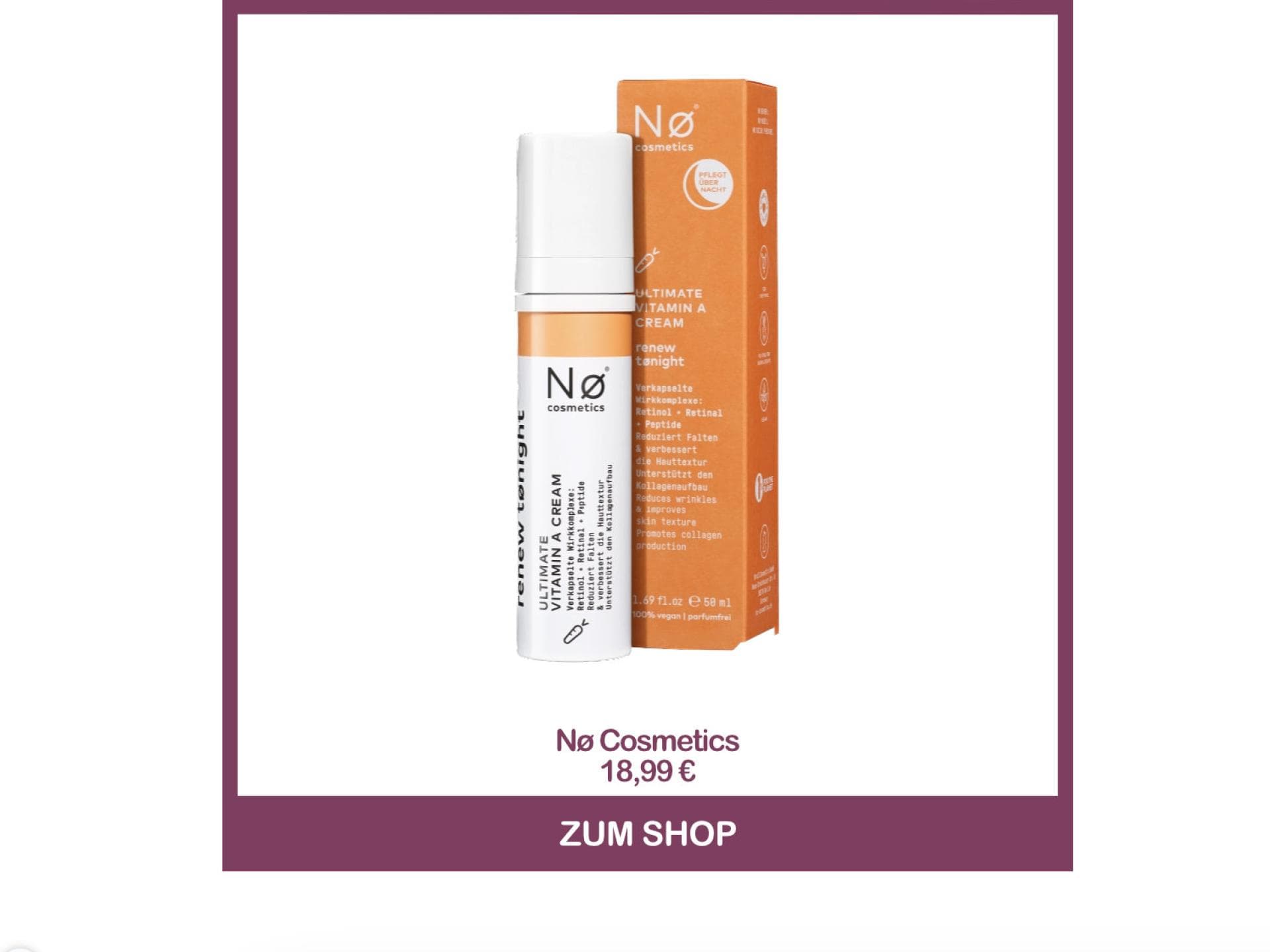 Nachtcreme von No Cosmetics 