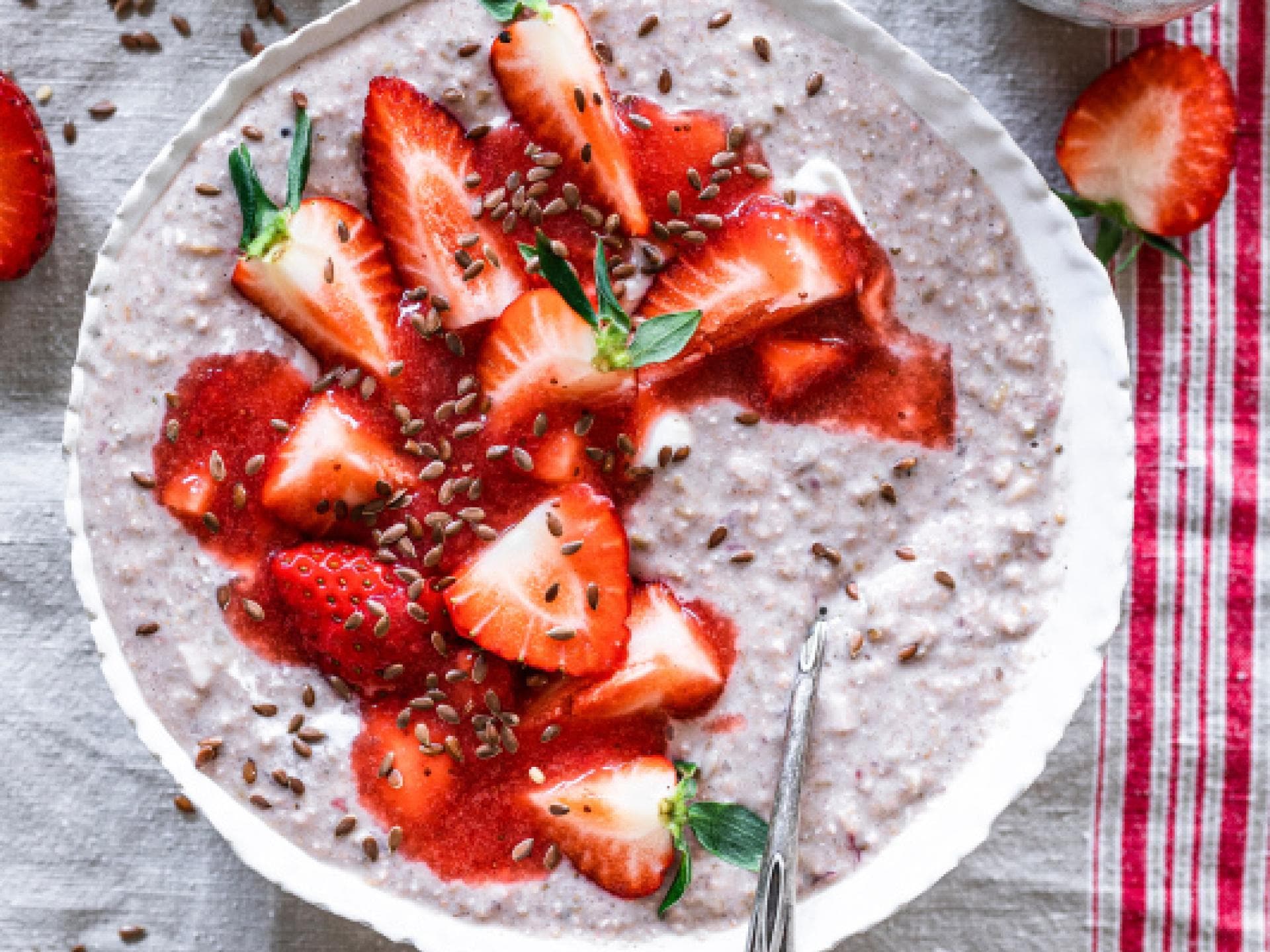 Overnight-Oats mit Erdbeeren 