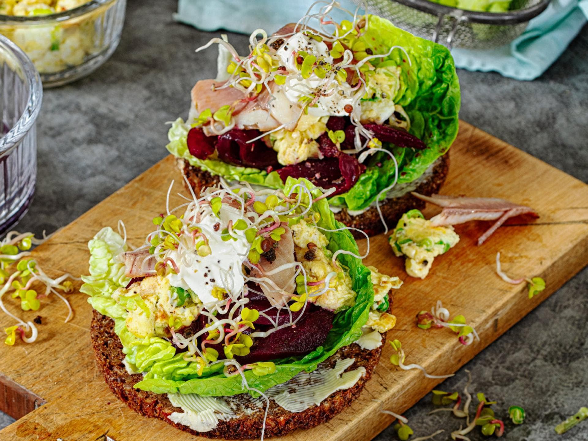 Smørrebrød mit Roter Bete