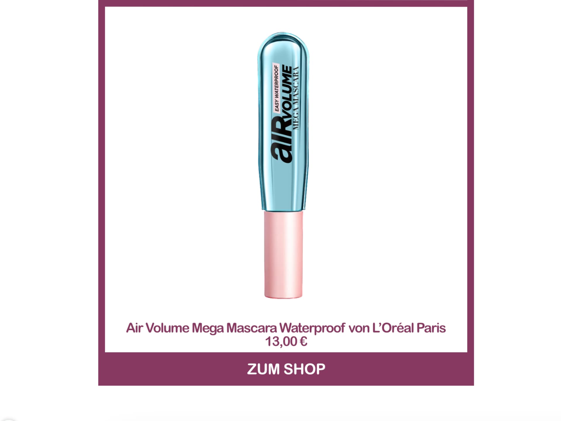 Tubing Mascara - Air Volume Mega Waterproof von L’Oréal Paris