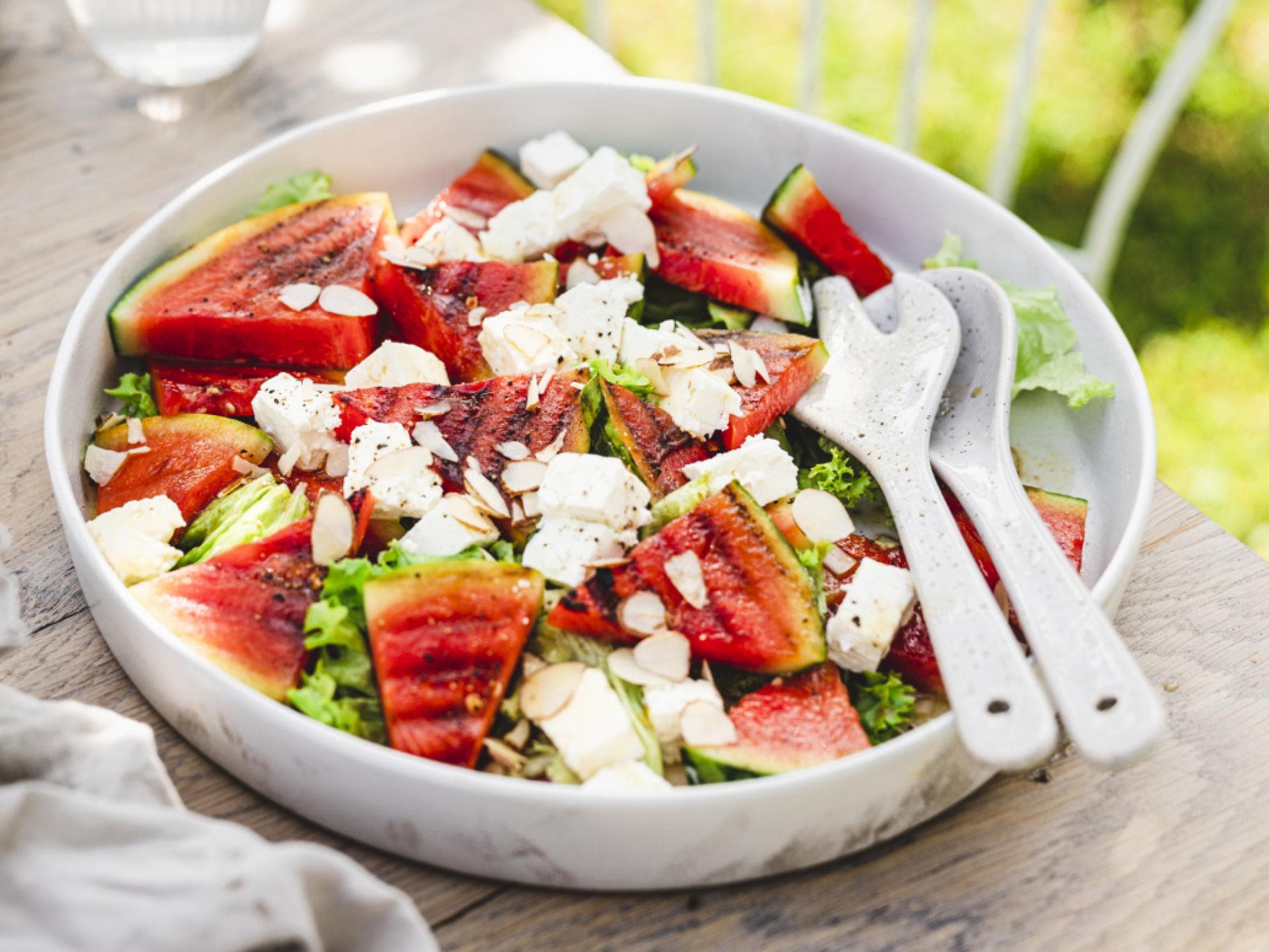 Gegrillter Melonen-Salat mit Feta 