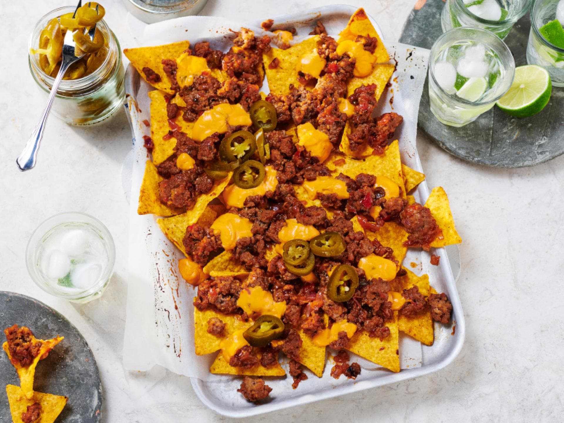 Überbackene Tortillas mit Hackfleisch 