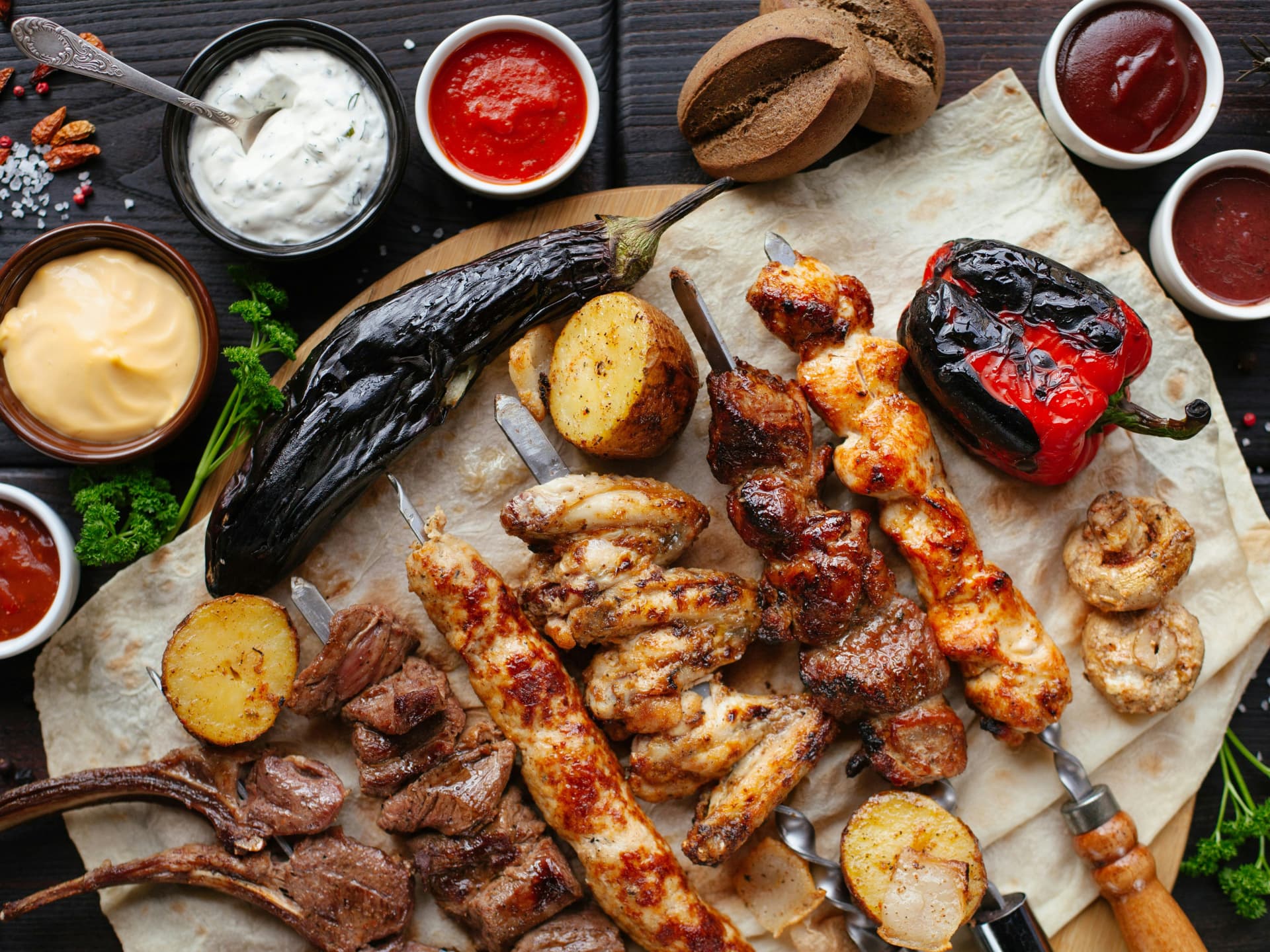 Selbst eingelegtes und gegrilltes Fleisch