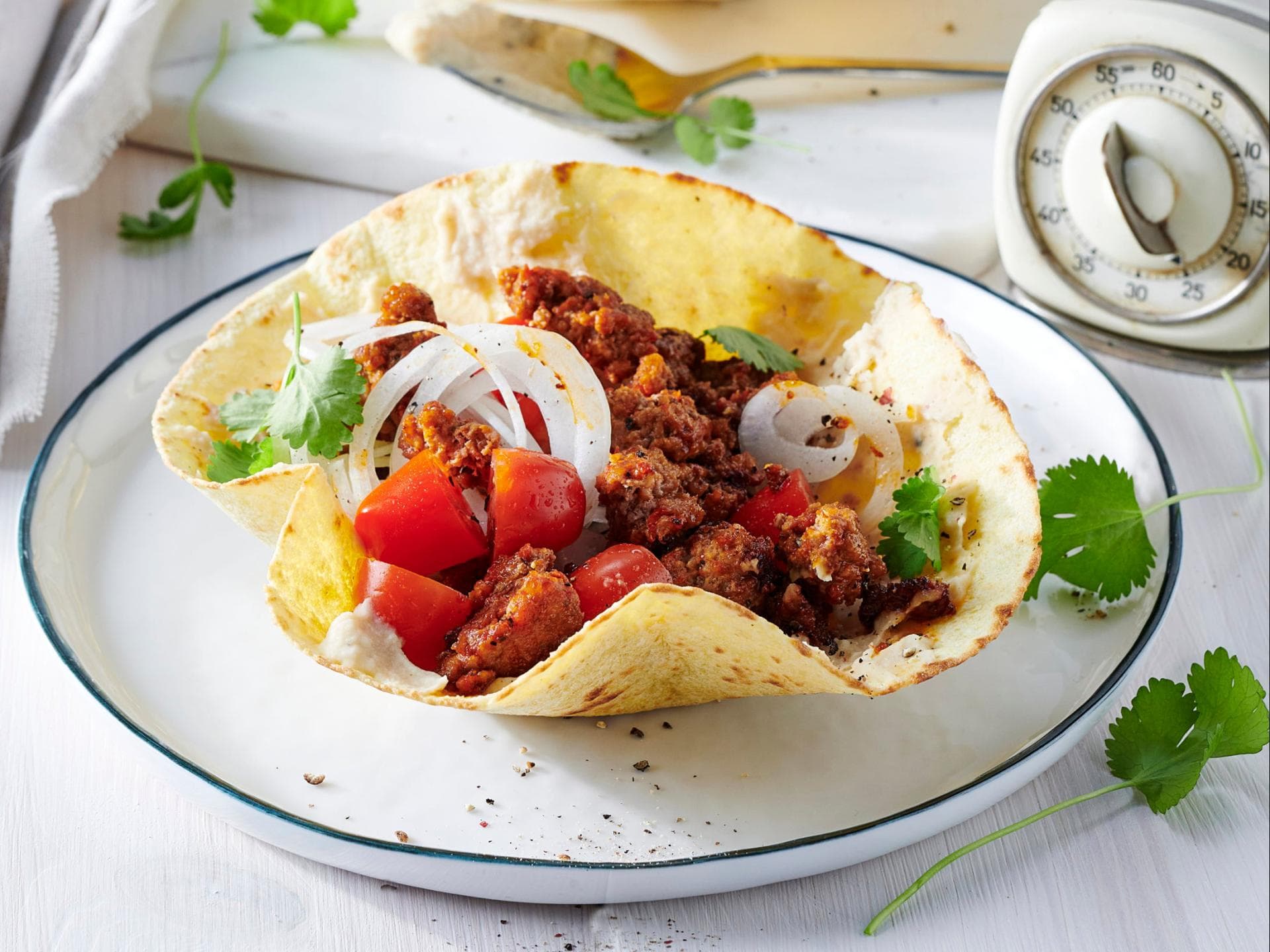 Hackfleisch-Tacos mit Bohnencreme Hackfleisch-Tacos mit Bohnencreme