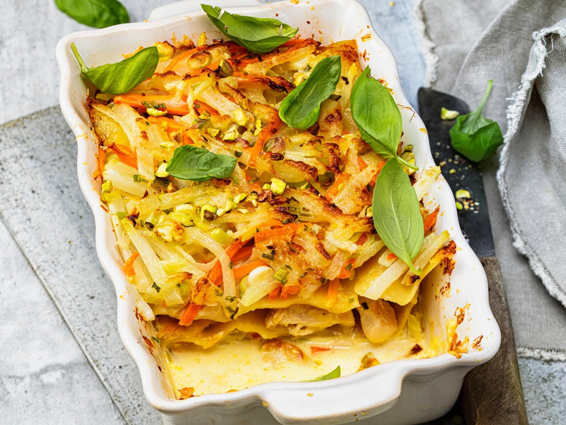 Kohlrabi-Hähnchen-Lasagne 