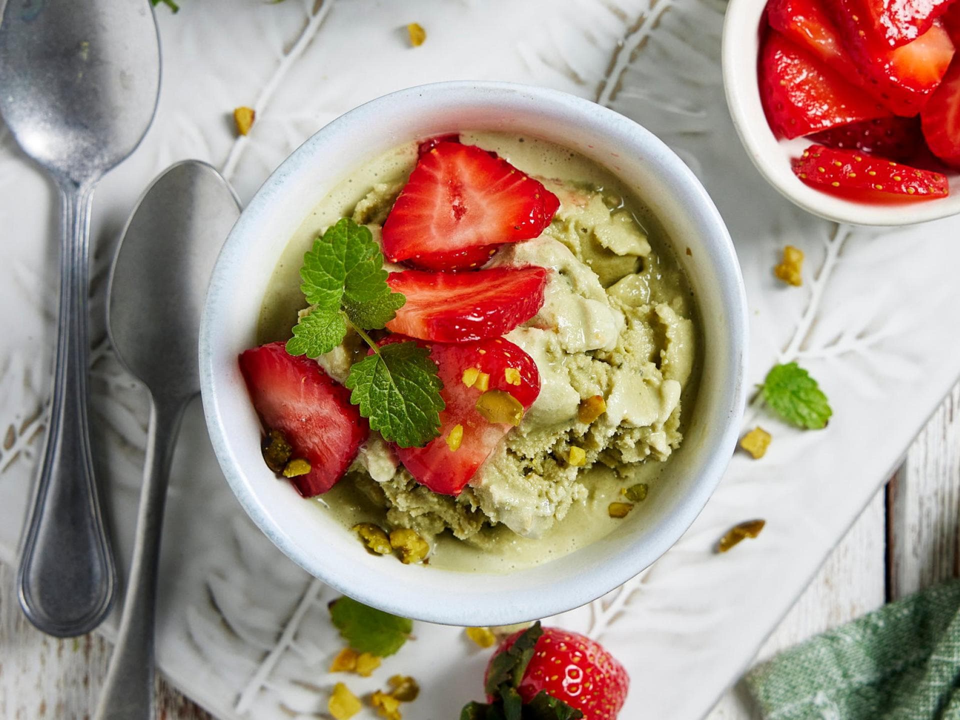 Matcha-Pistazien-Eis