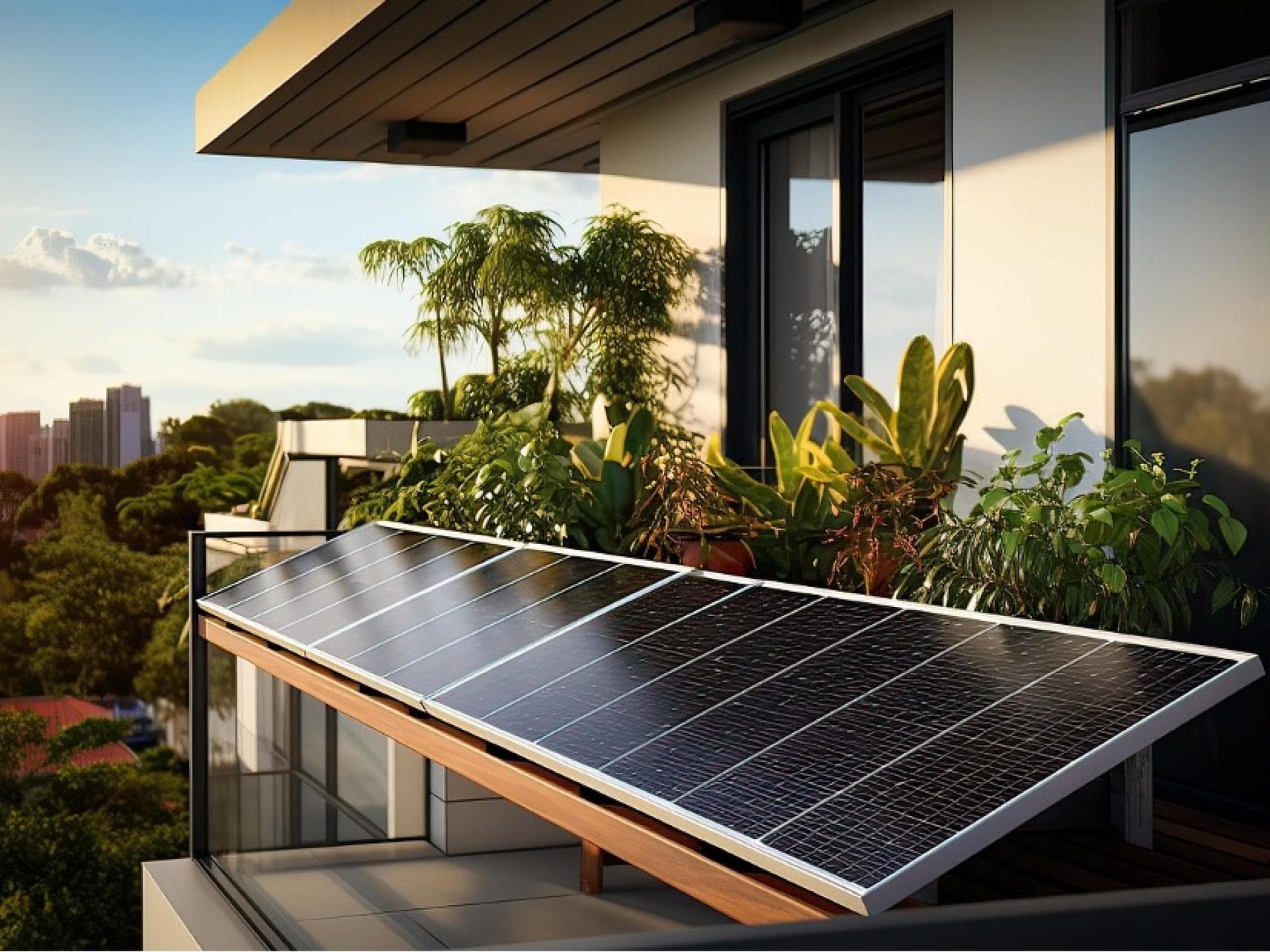Solarpanels auf dem Balkon