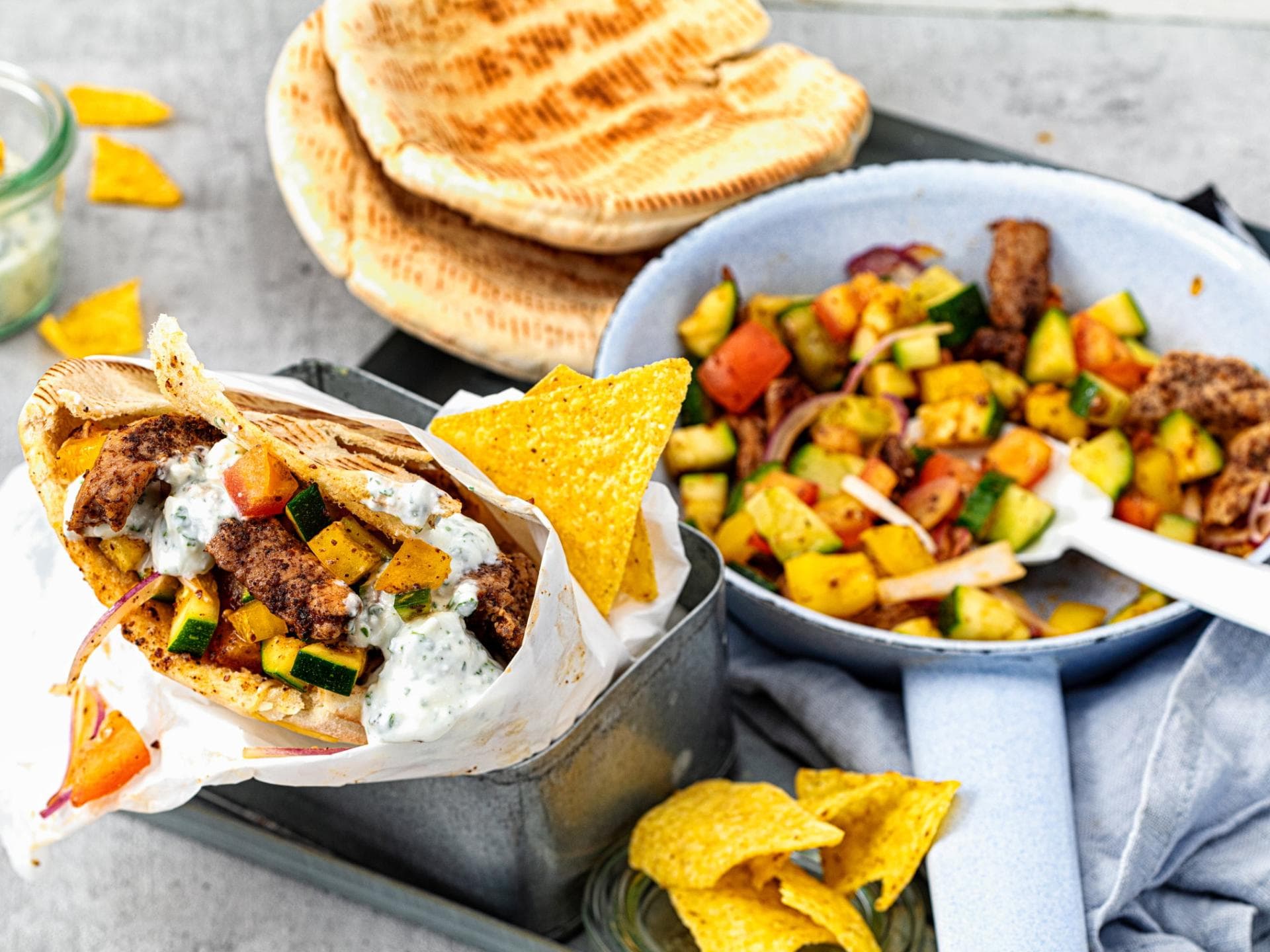 Gemüse-Hack-Döner 