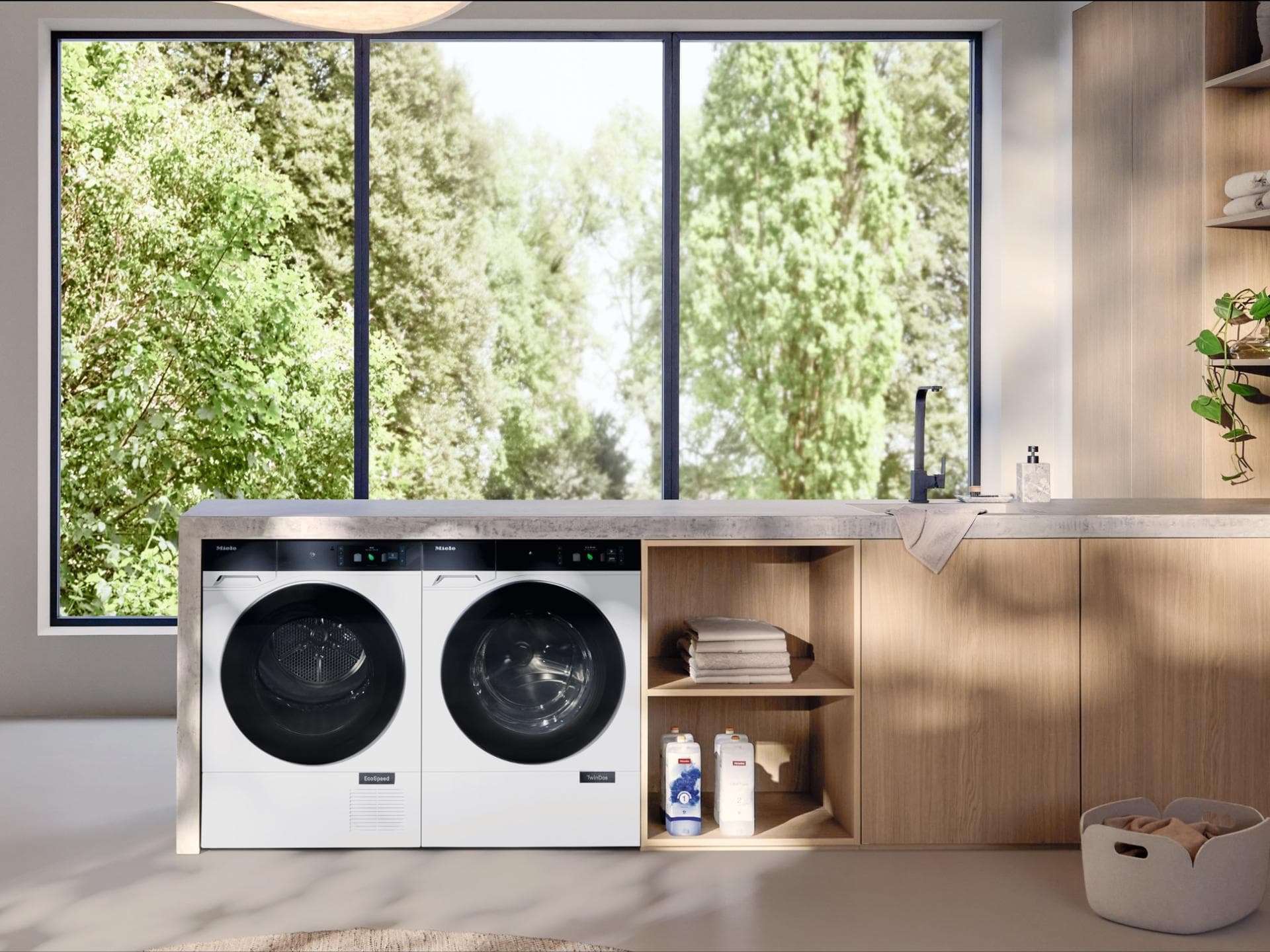 Die intuitiv bedienbaren Nova Edition Waschmaschinen und Trockner verbinden ganz selbstverständlich größtmögliche Schonung, smarten Komfort und zeitgemäßes Design.