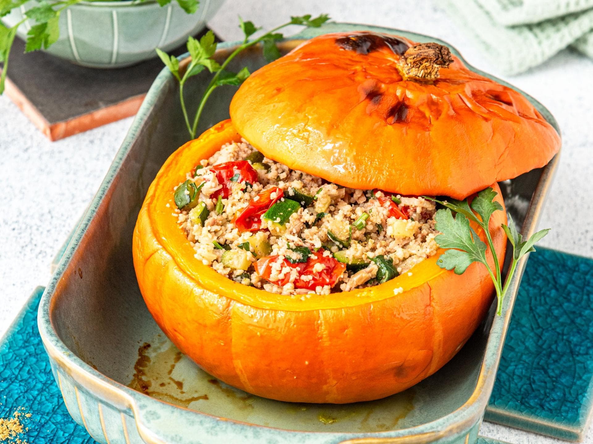 Gefüllter Kürbis mit Couscous 