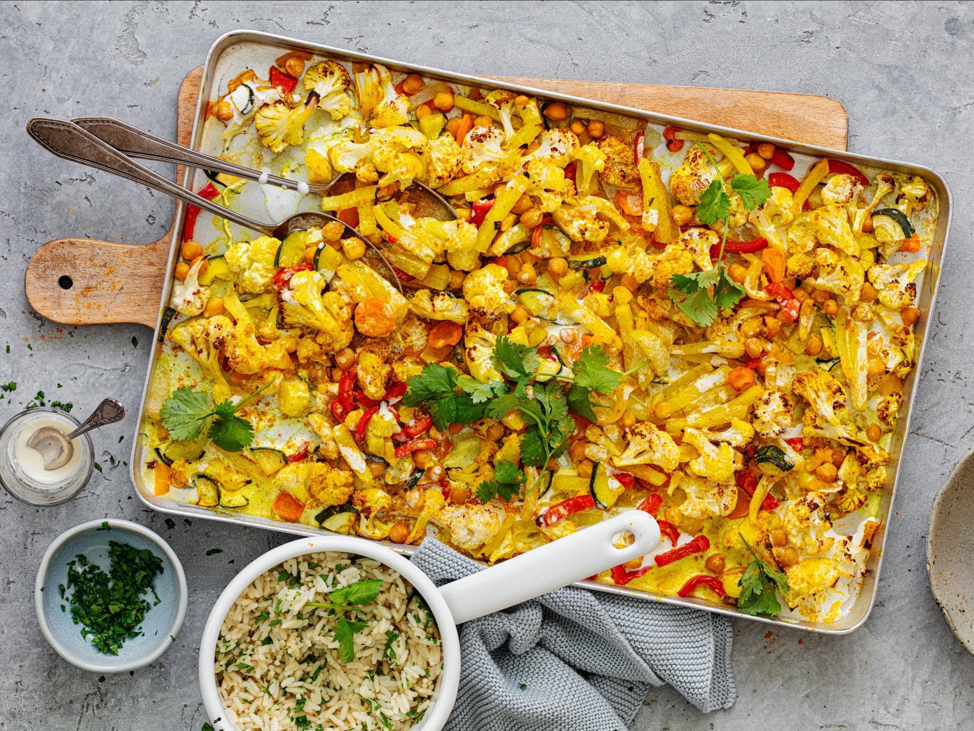 Blumenkohl-Kokos-Curry vom Blech 