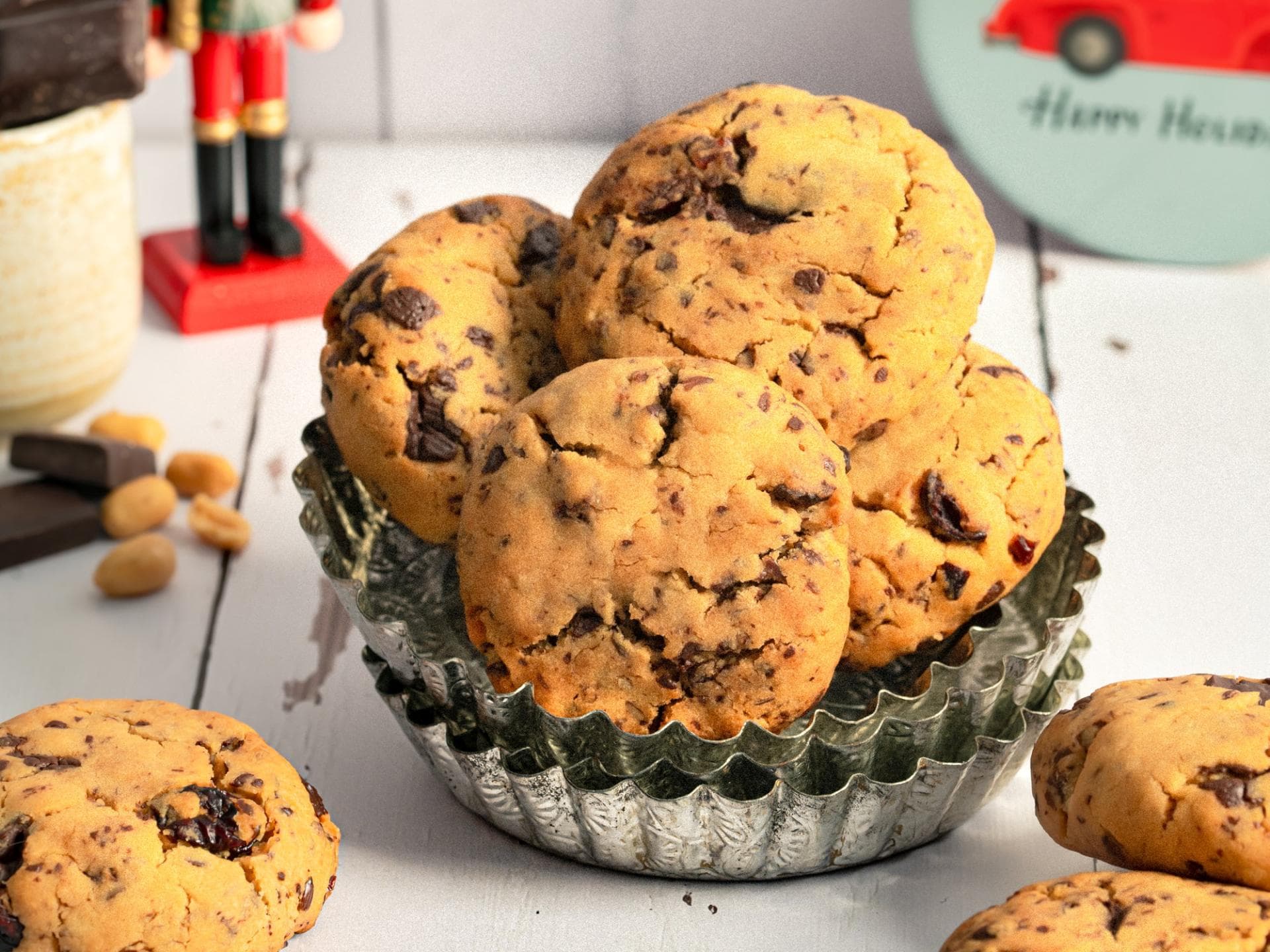 Erdnussbutter-Cranberry-Cookies 