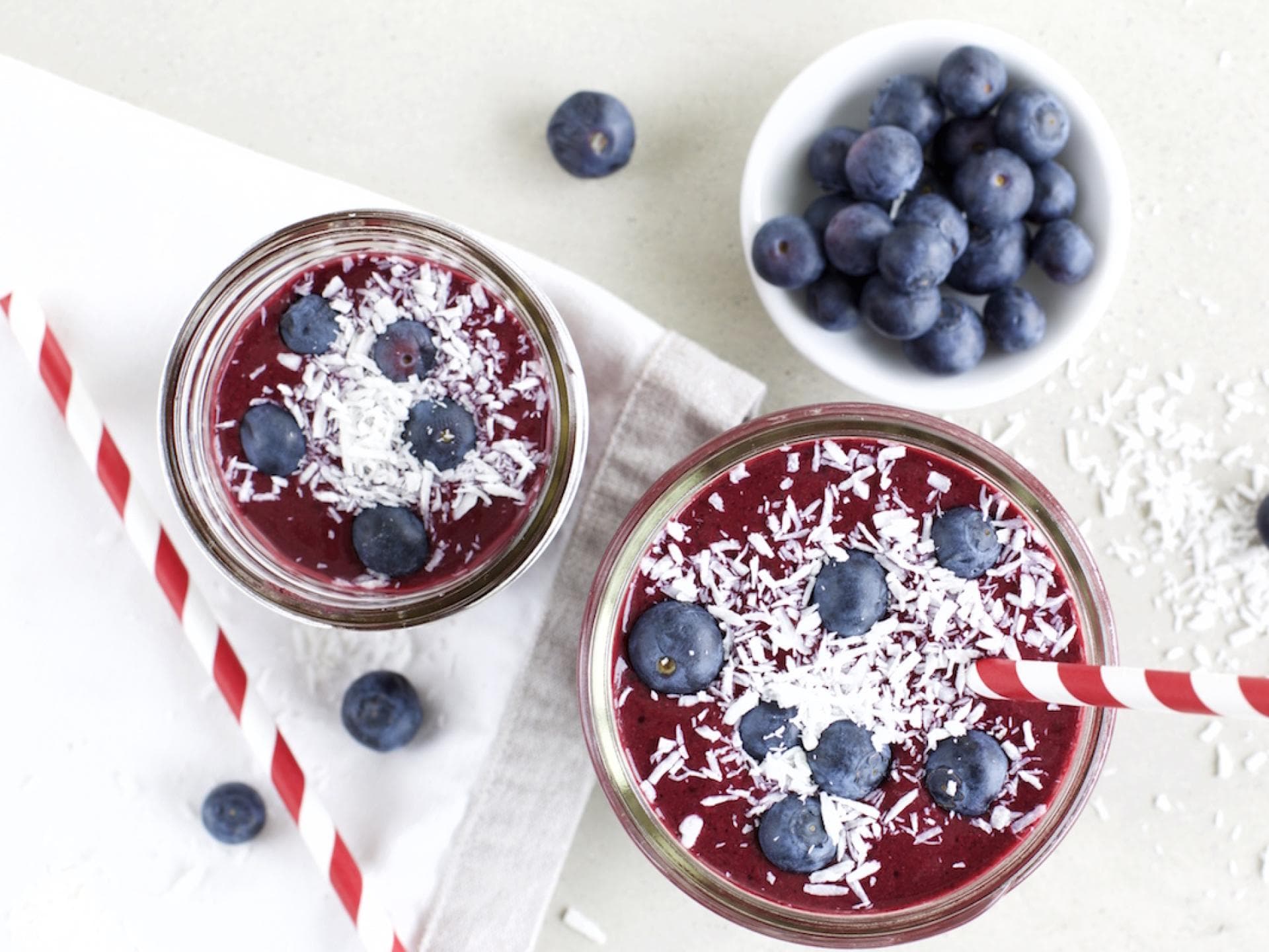 Blaubeer-Kokos-Smoothie