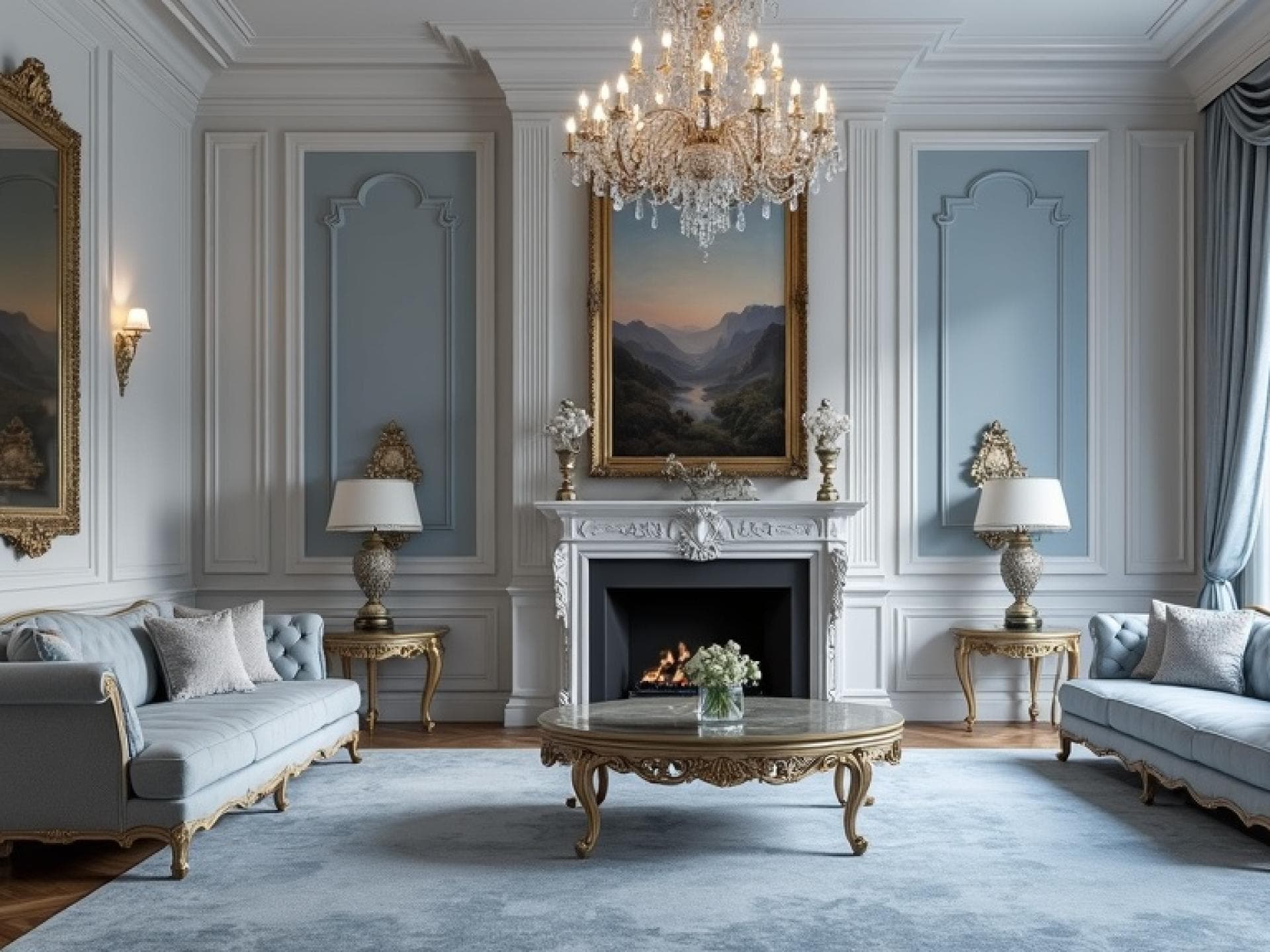 Ein Wohnzimmer im Bridgerton-Stil Ein Wohnzimmer im Bridgerton-Stil